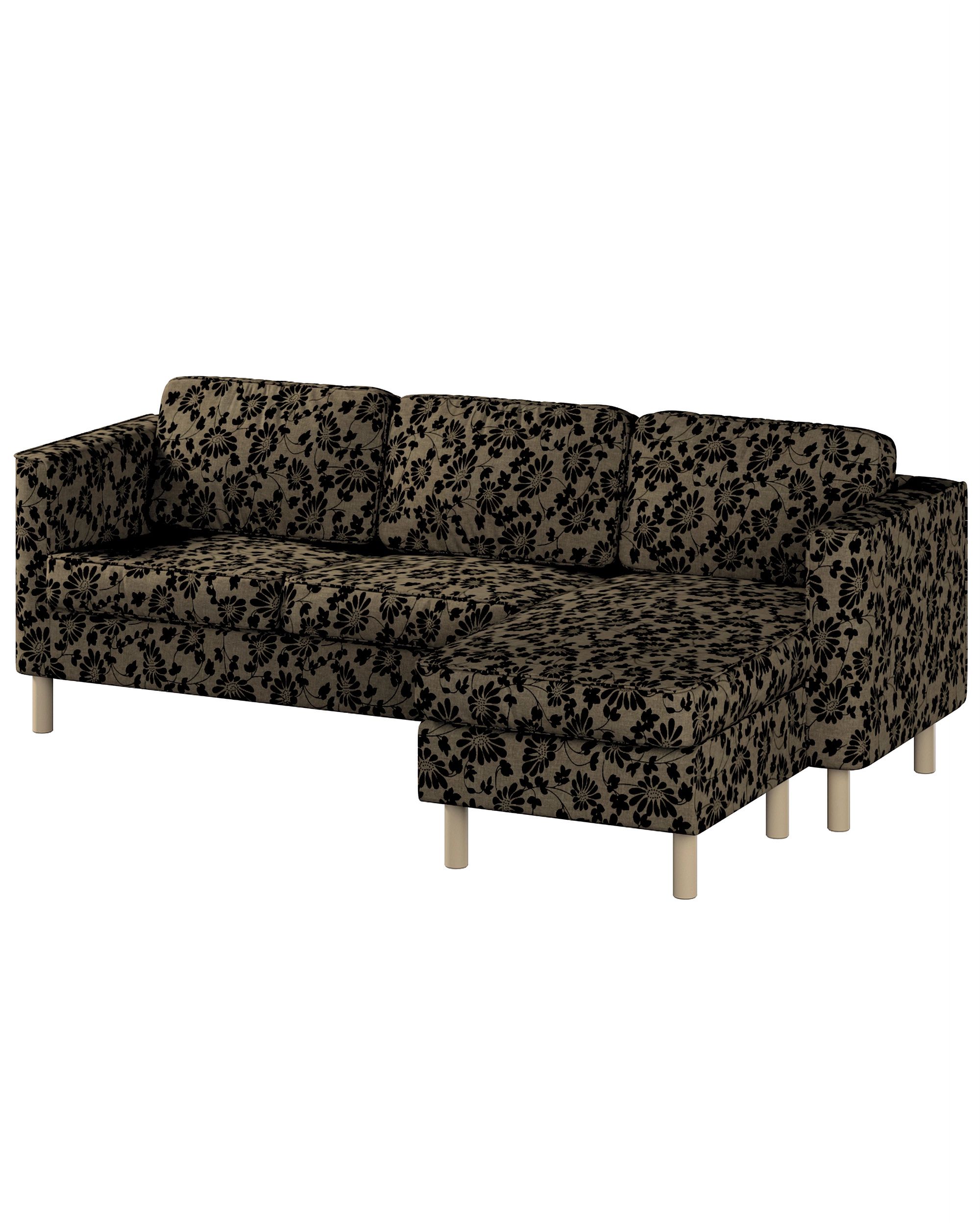 IKEA zitbankhoes voor Pärup 2-zitsbank met chaise longue kleur product beige stof met structuur, met patroon