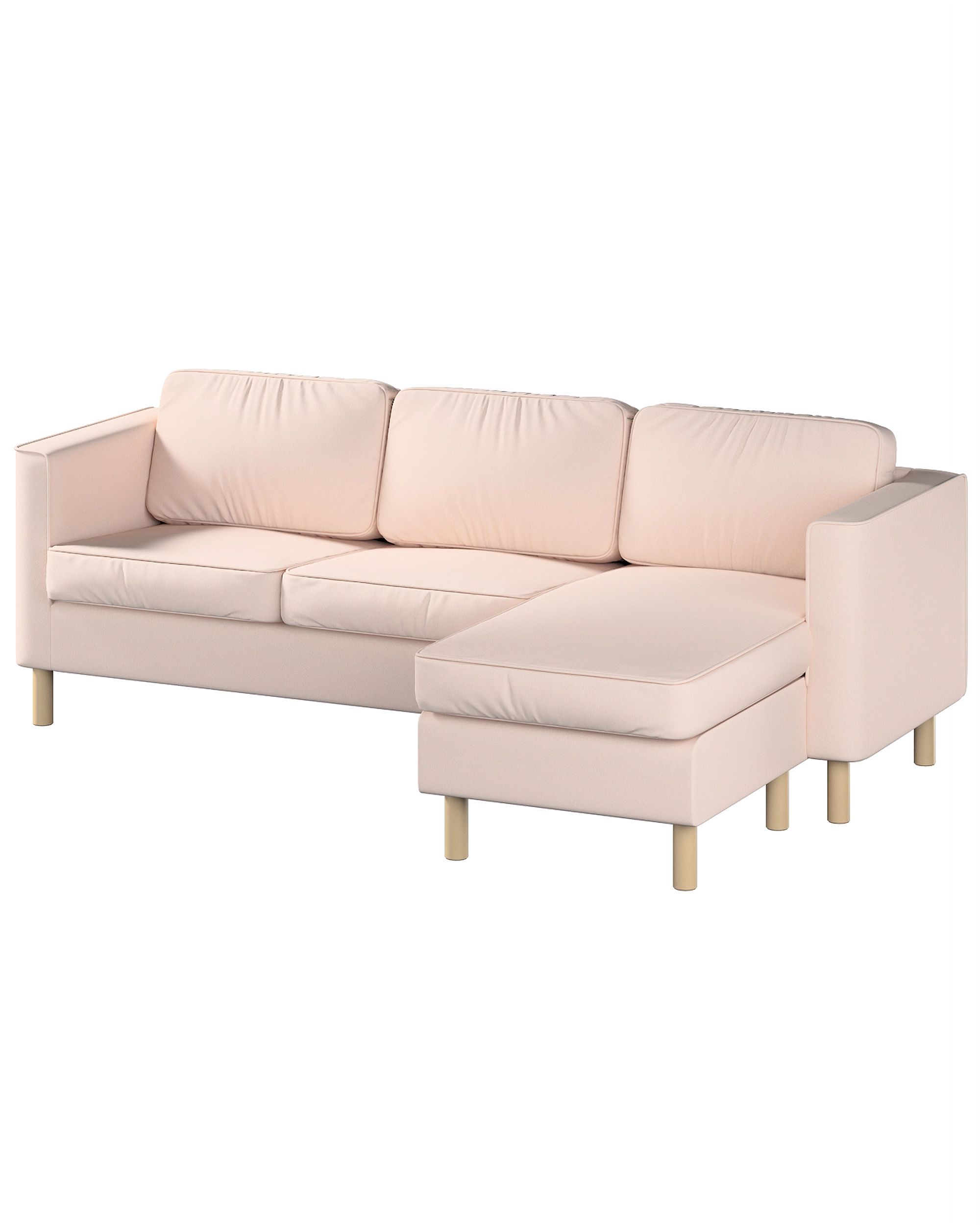 IKEA zitbankhoes voor Pärup 2-zitsbank met chaise longue kleur product roze stof met structuur