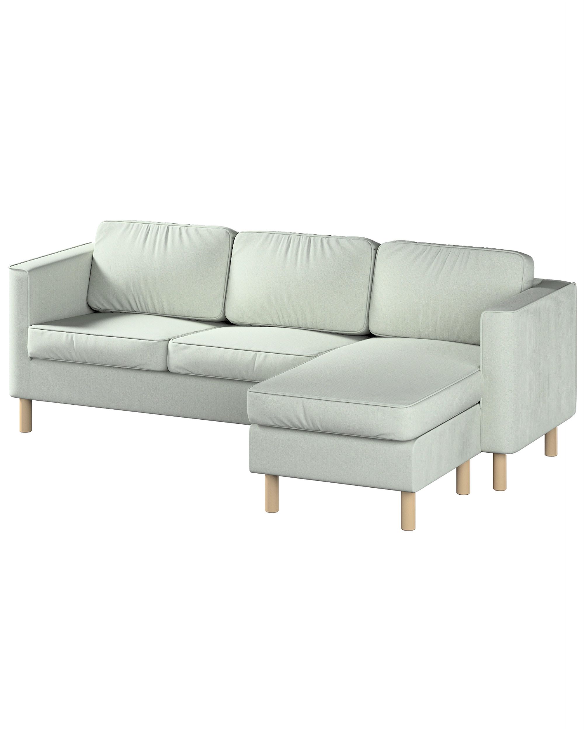 IKEA zitbankhoes voor Pärup 2-zitsbank met chaise longue kleur product blauw stof met structuur