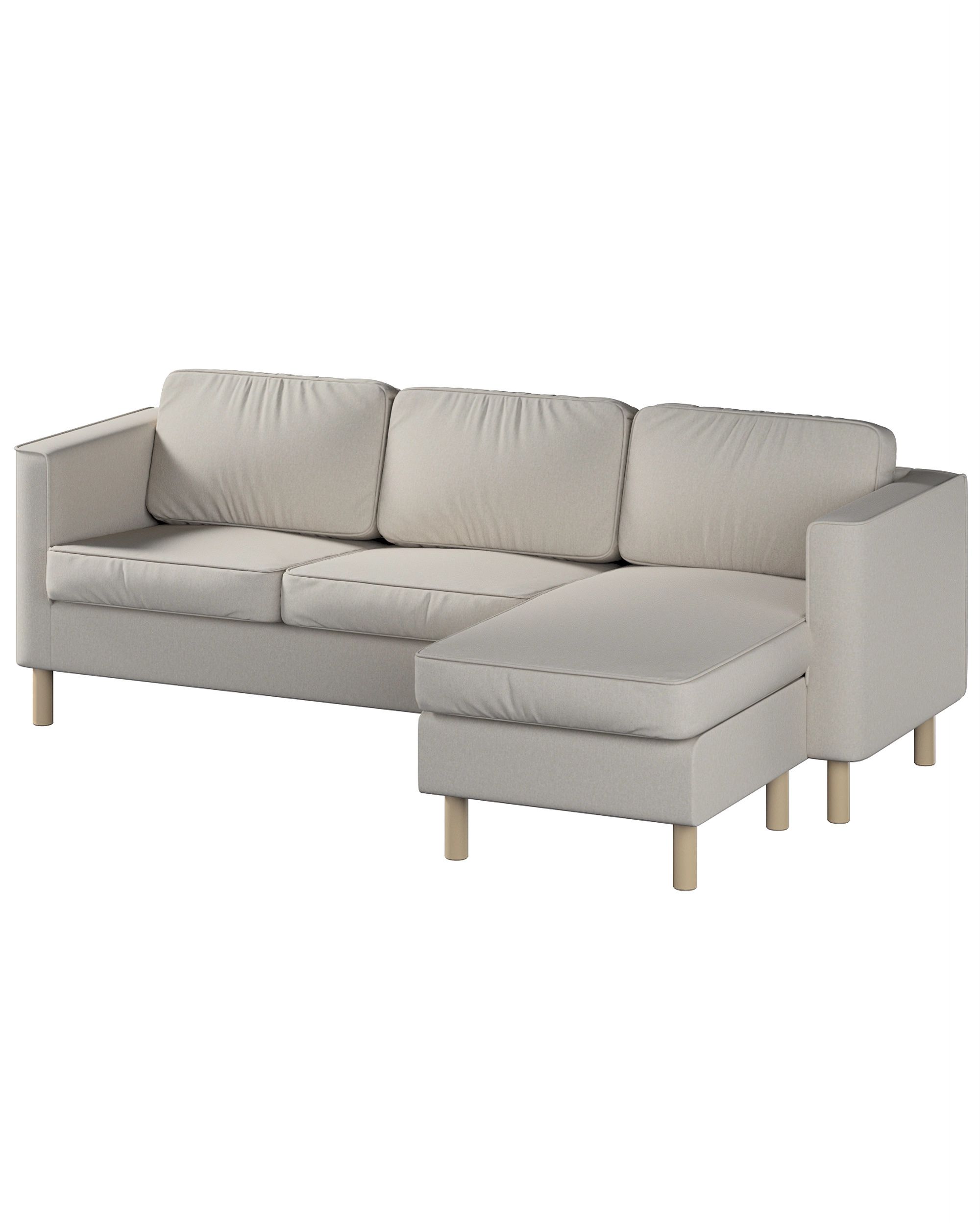 IKEA zitbankhoes voor Pärup 2-zitsbank met chaise longue kleur product beige stof met structuur