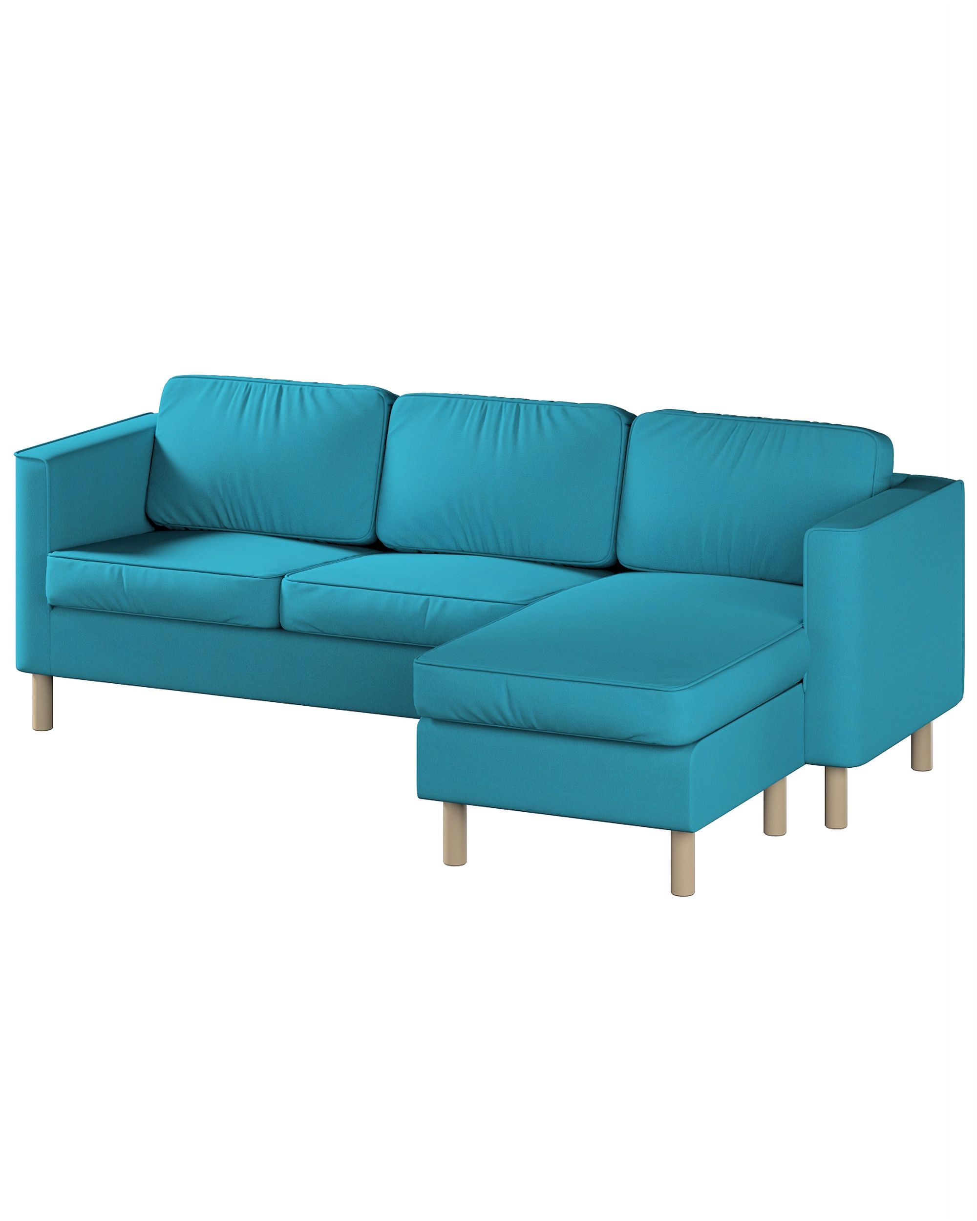 IKEA zitbankhoes voor Pärup 2-zitsbank met chaise longue kleur product blauw stof met structuur
