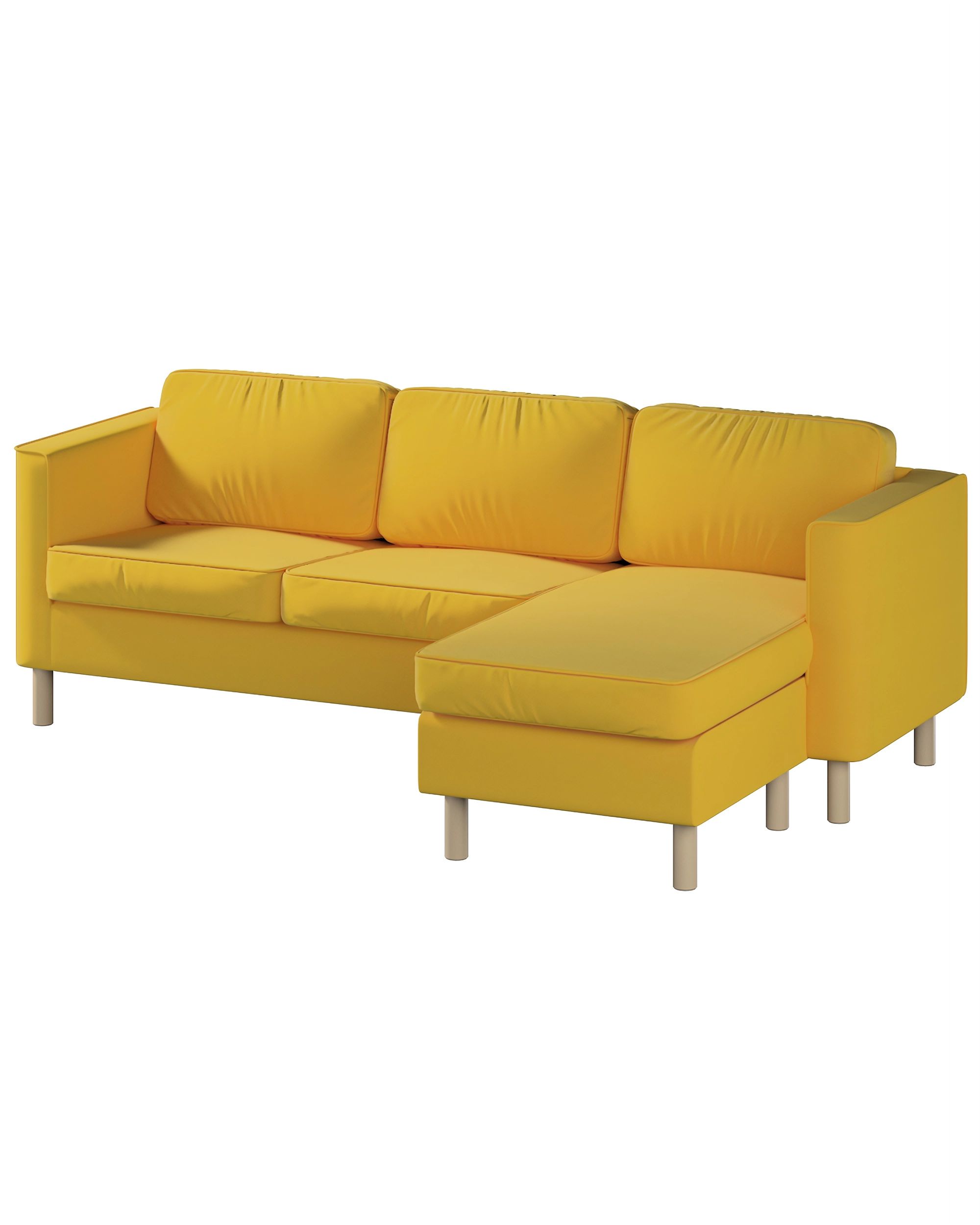 IKEA zitbankhoes voor Pärup 2-zitsbank met chaise longue kleur product geel stof fluweel