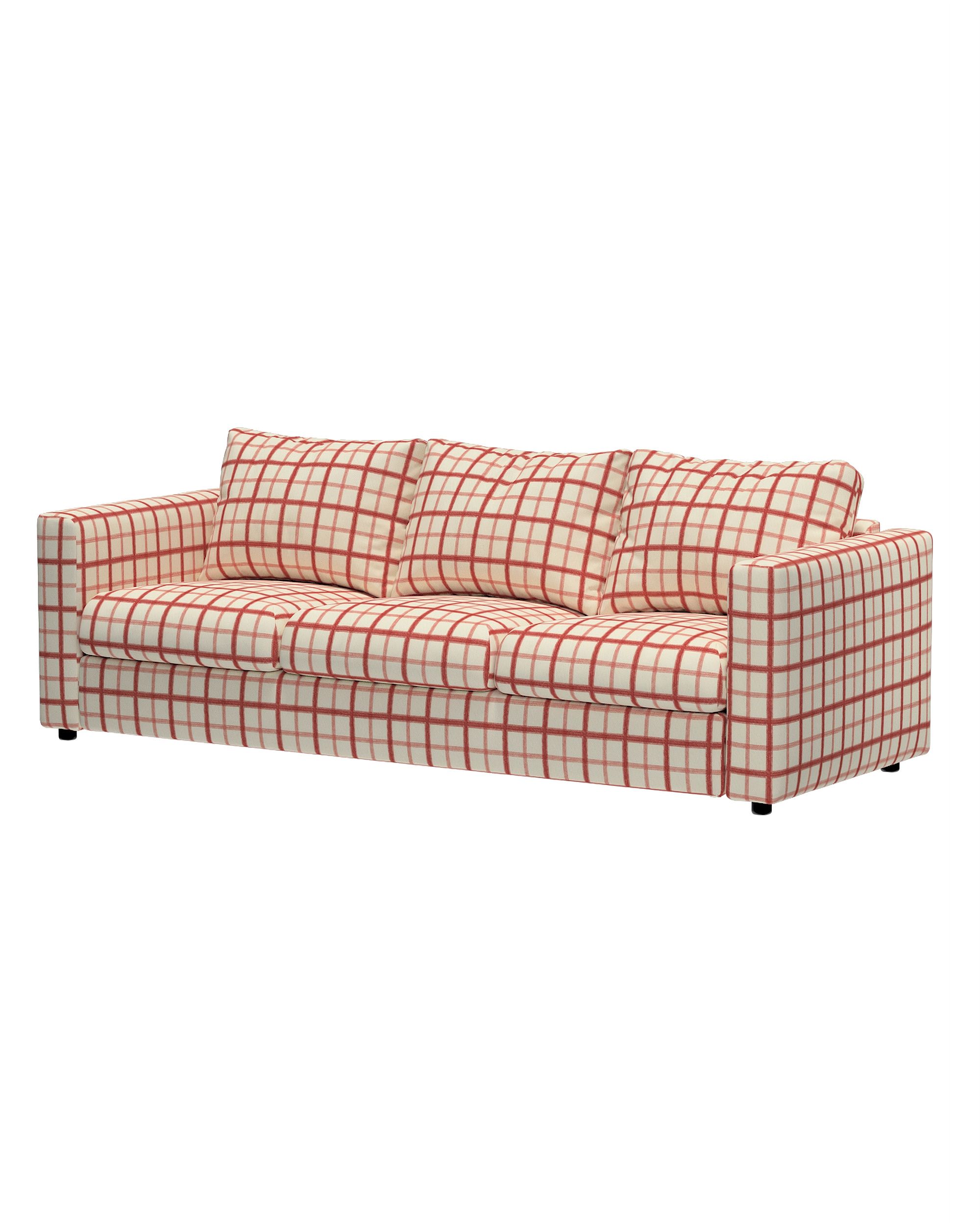 Hoes voor 3-persoons zitbankelement Vimle kleur product rood stof met patroon (hover)
