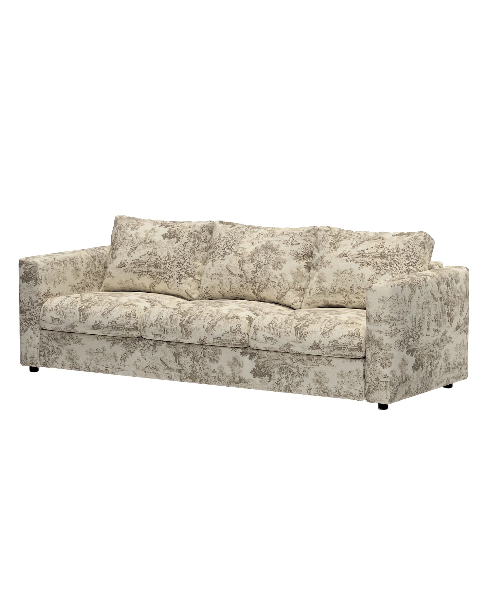 Hoes voor 3-persoons zitbankelement Vimle kleur product bruin stof met patroon (hover)