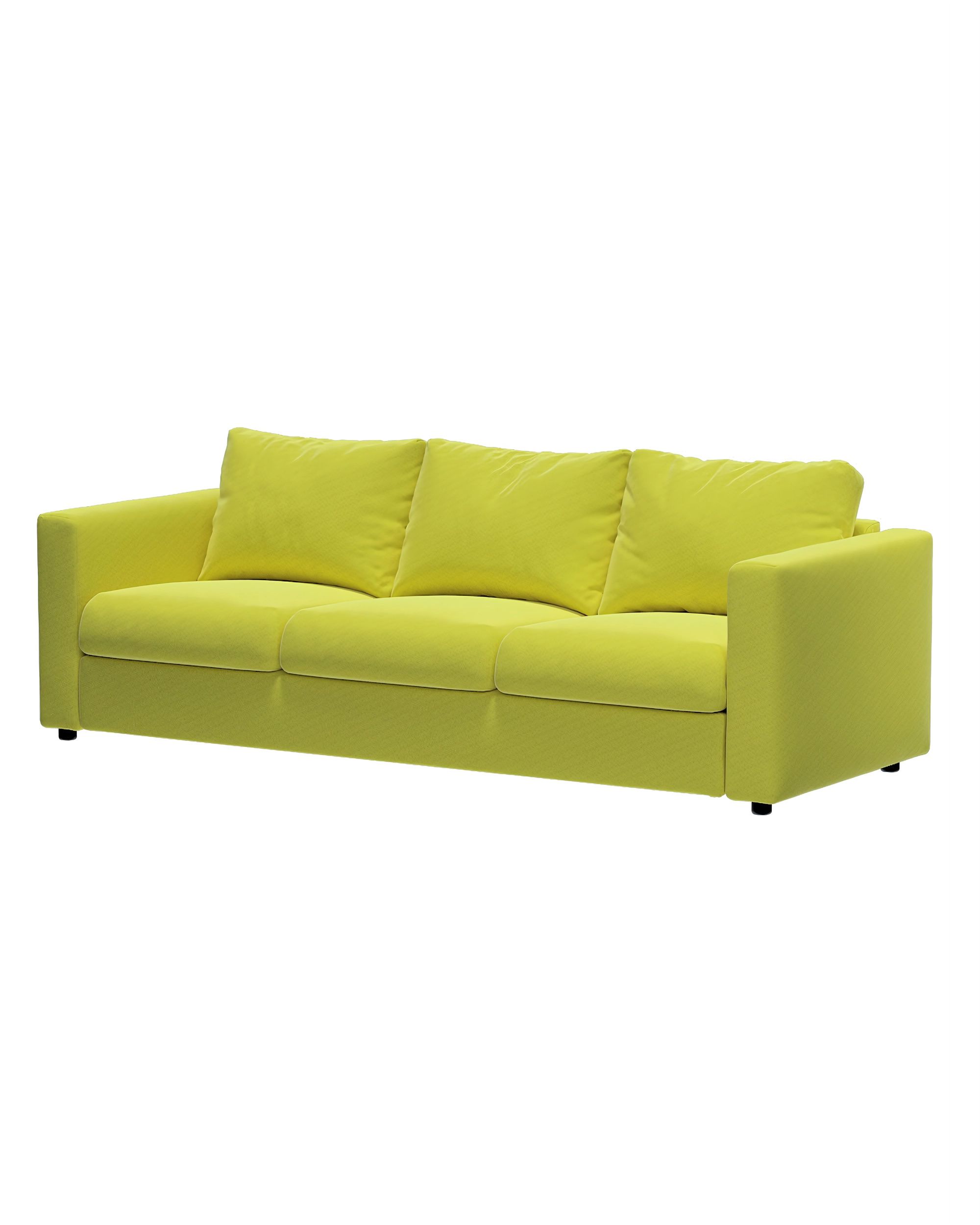 Hoes voor 3-persoons zitbankelement Vimle kleur product groen stof glanzend, fluweel (hover)