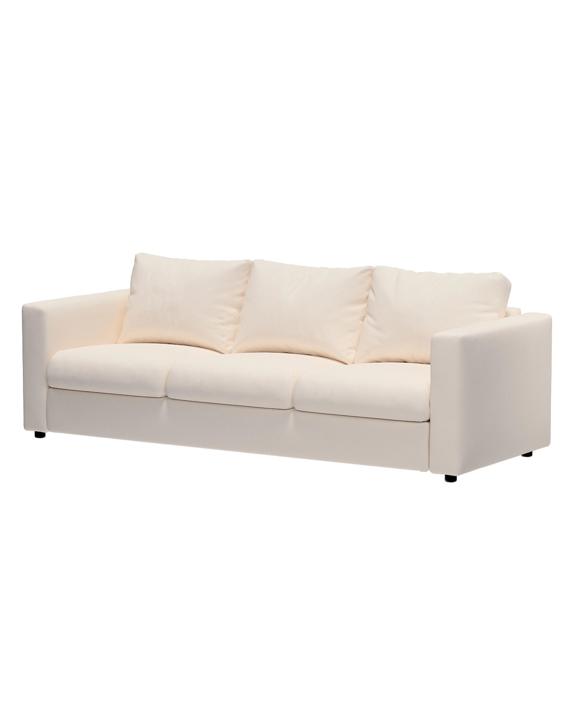 Hoes voor 3-persoons zitbankelement Vimle kleur product beige stof met structuur (hover)