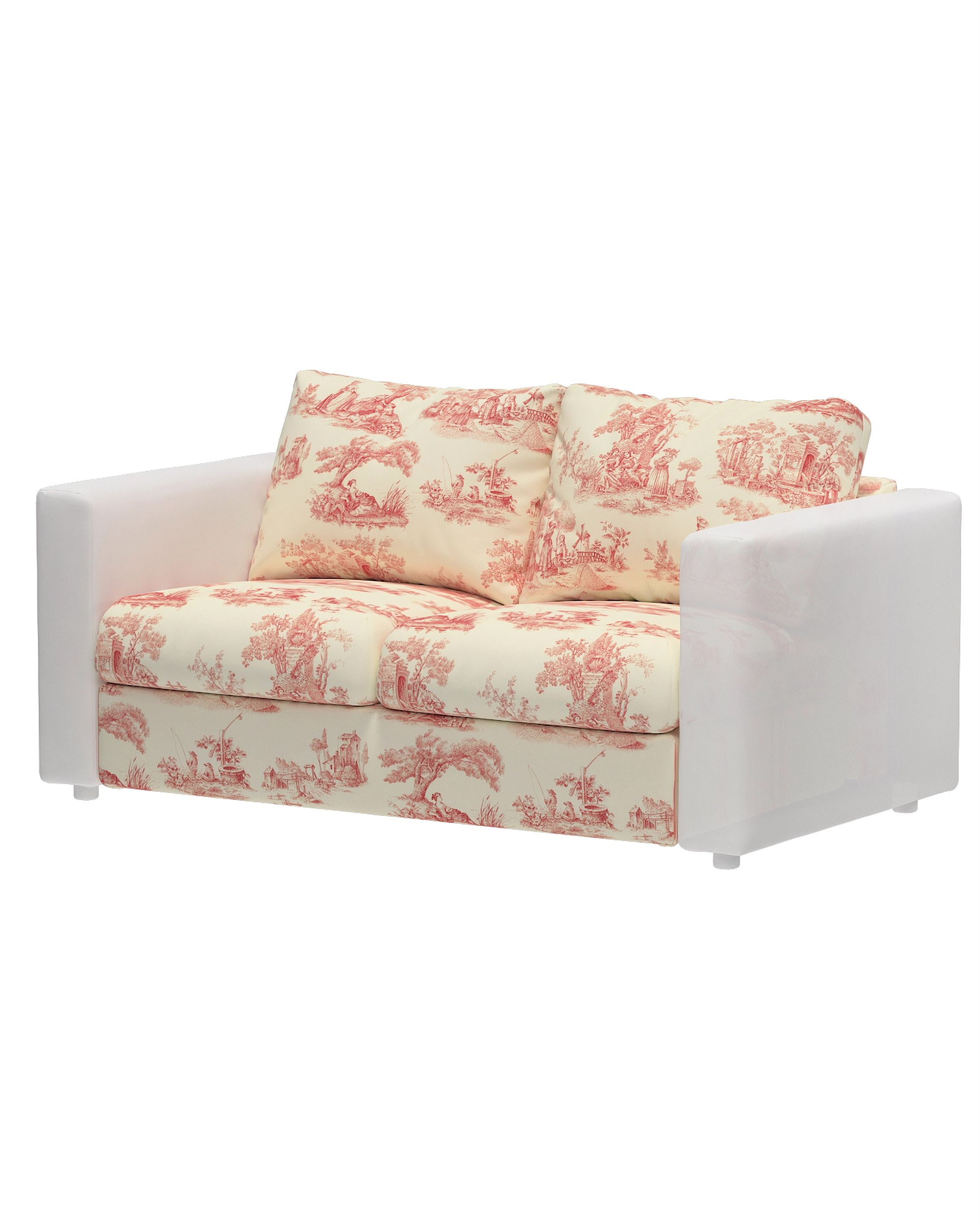 Hoes voor 2-persoons zitbankelement Vimle kleur product rood stof met patroon