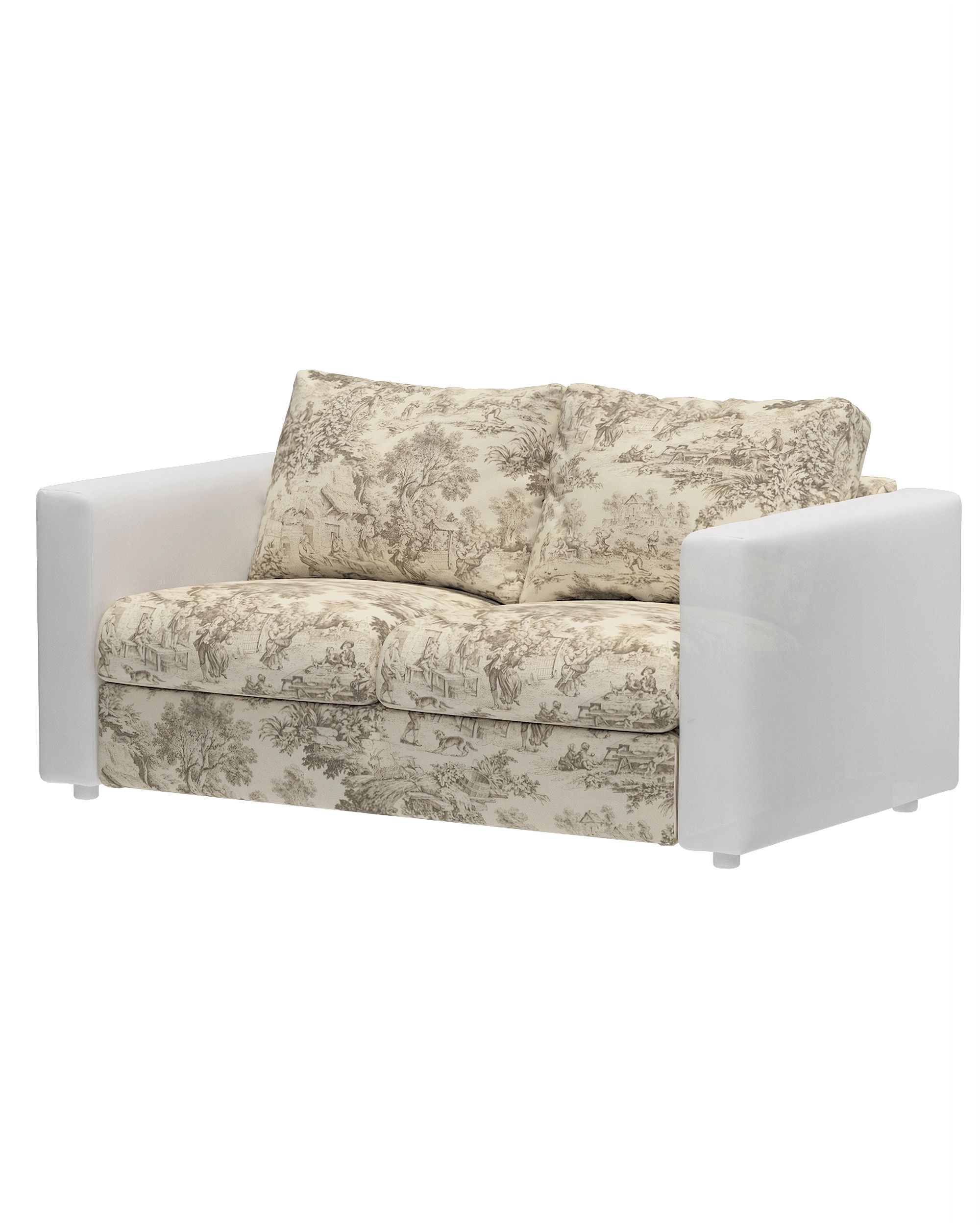 Hoes voor 2-persoons zitbankelement Vimle kleur product bruin stof met patroon