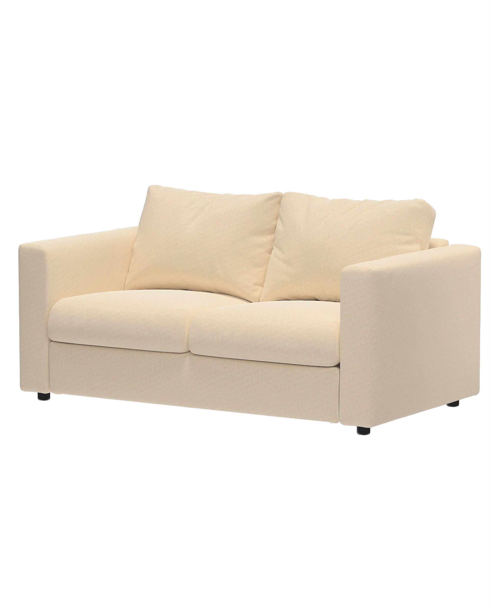Hoes voor 2-persoons zitbankelement Vimle kleur product ecru stof glanzend, fluweel (hover)