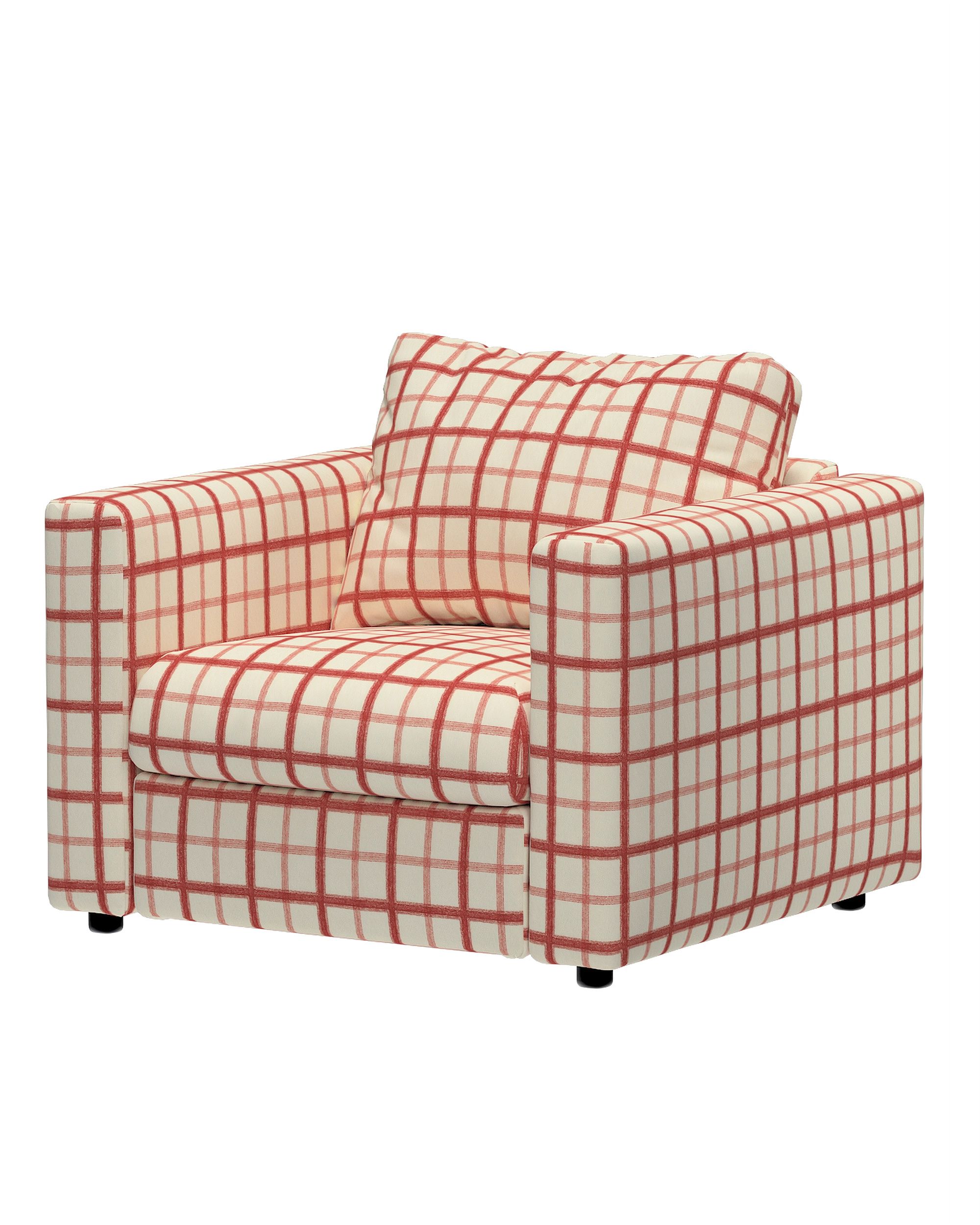Hoes voor fauteuilelement Vimle kleur product rood stof met patroon (hover)