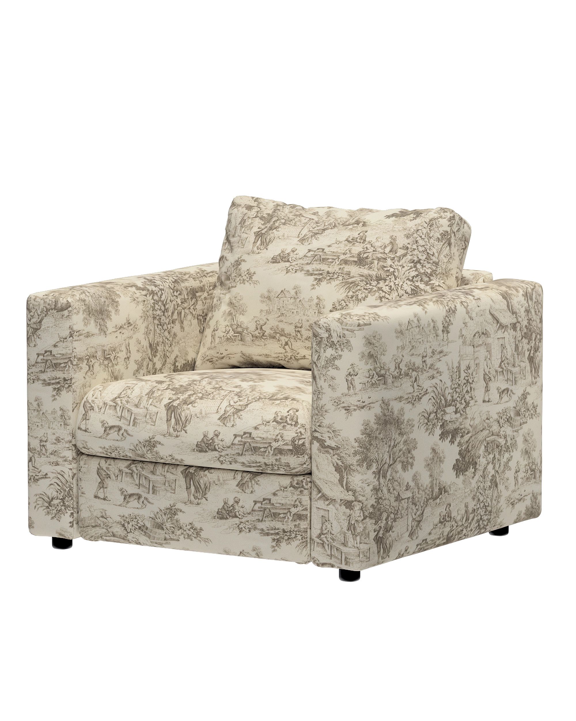 Hoes voor fauteuilelement Vimle kleur product bruin stof met patroon (hover)