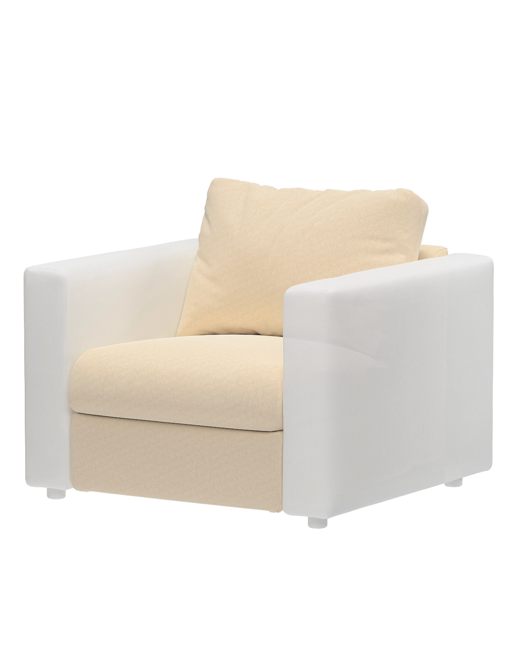 Hoes voor fauteuilelement Vimle kleur product ecru stof glanzend, fluweel