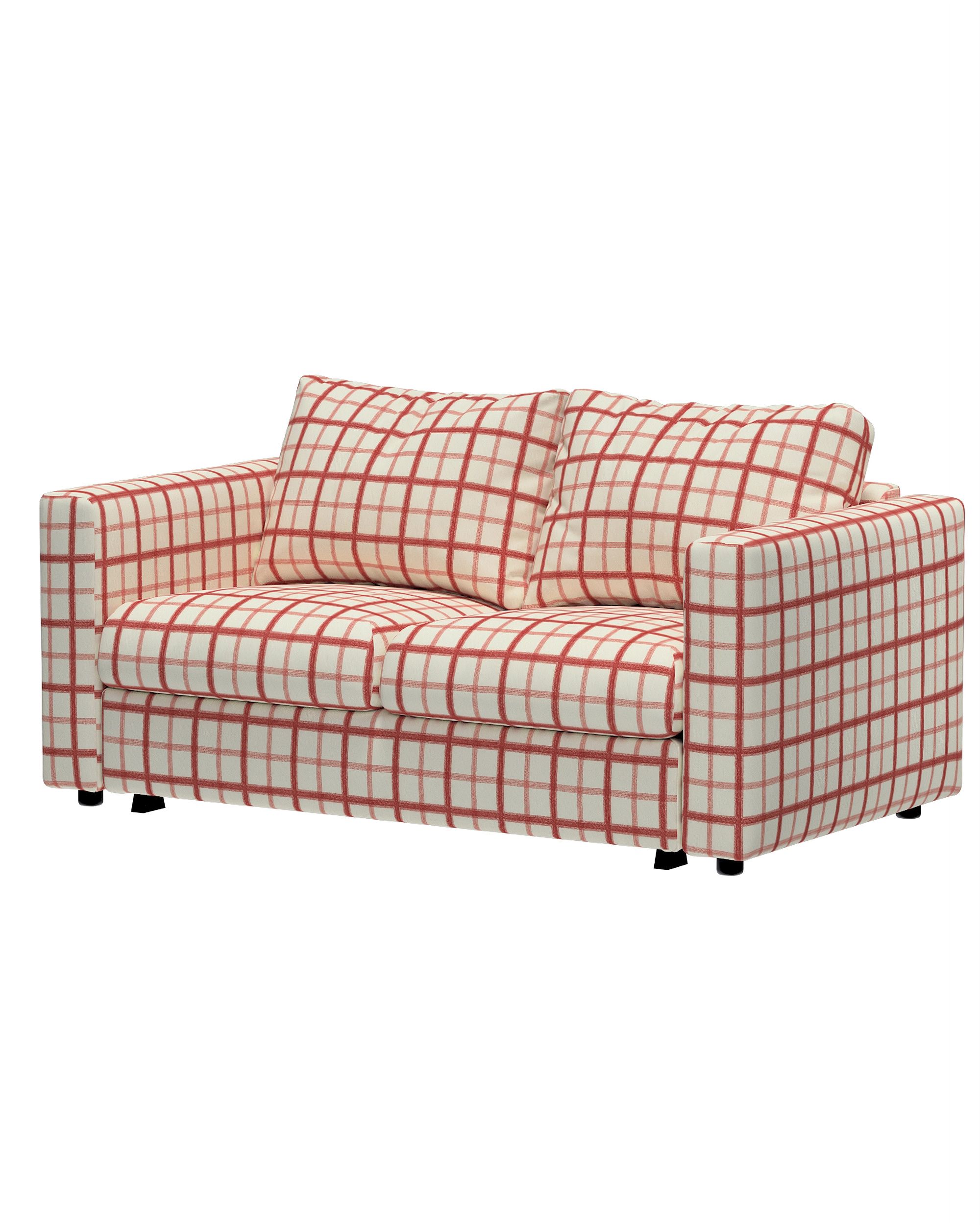 Hoes voor 2-persoons slaapbankelement Vimle kleur product rood stof met patroon (hover)
