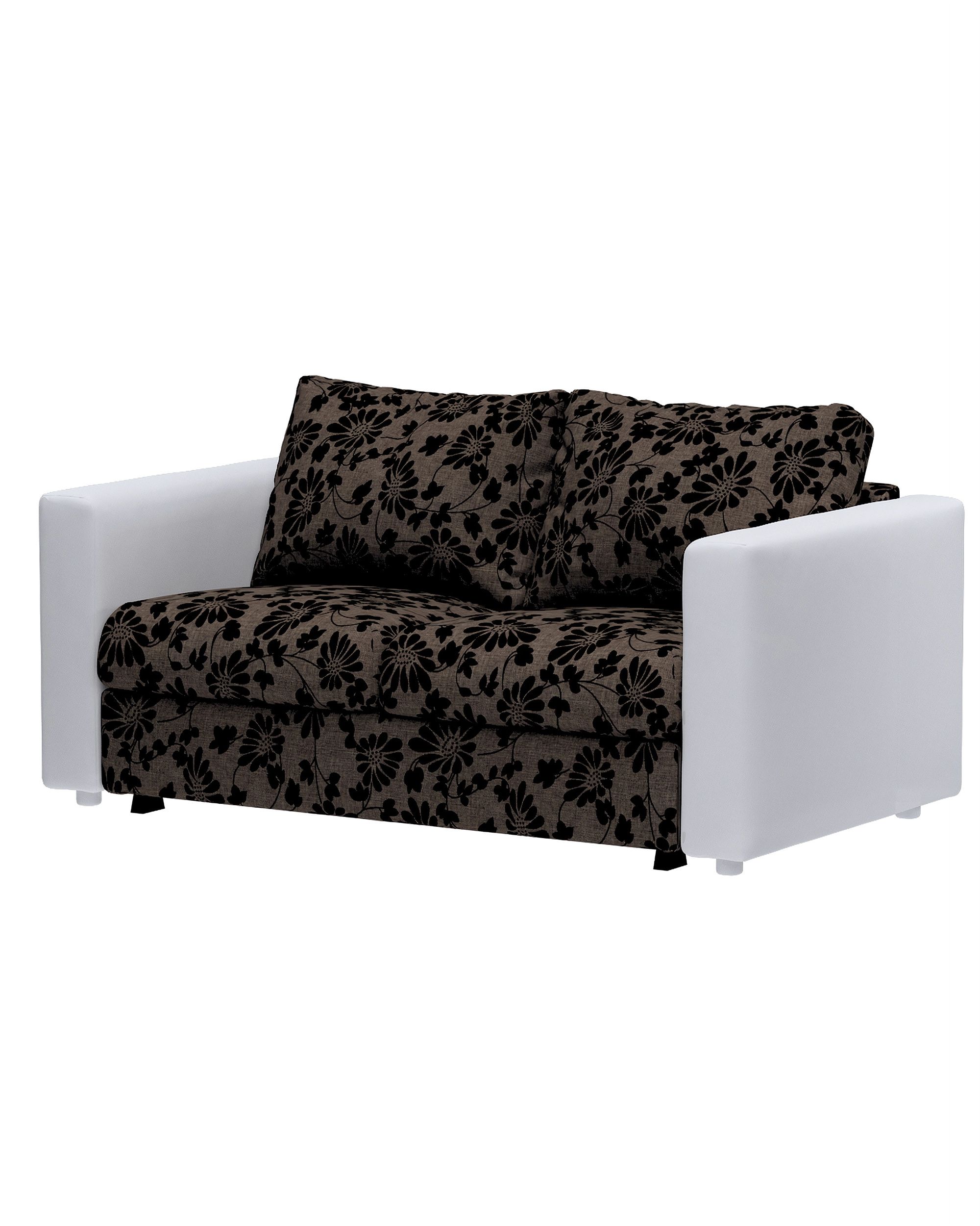Hoes voor 2-persoons slaapbankelement Vimle kleur product bruin stof met structuur, met patroon