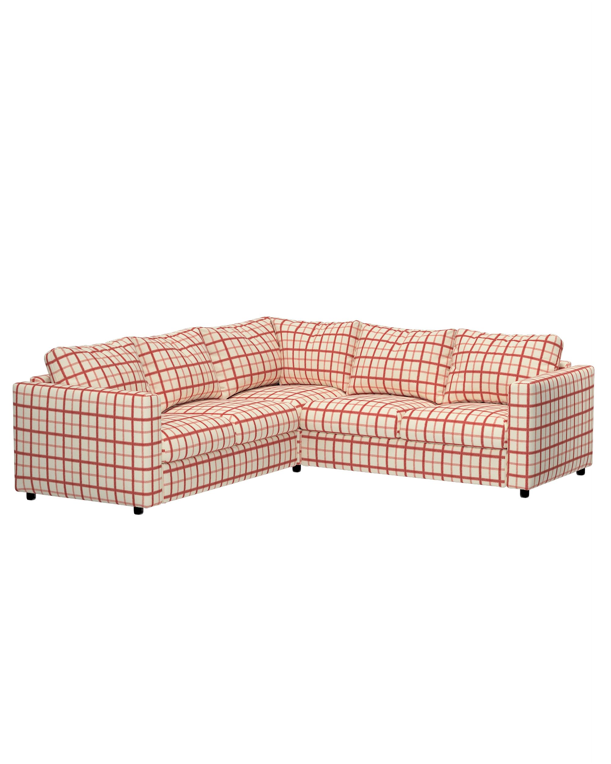 Hoes voor Vimle-hoekelement kleur product rood stof met patroon (hover)
