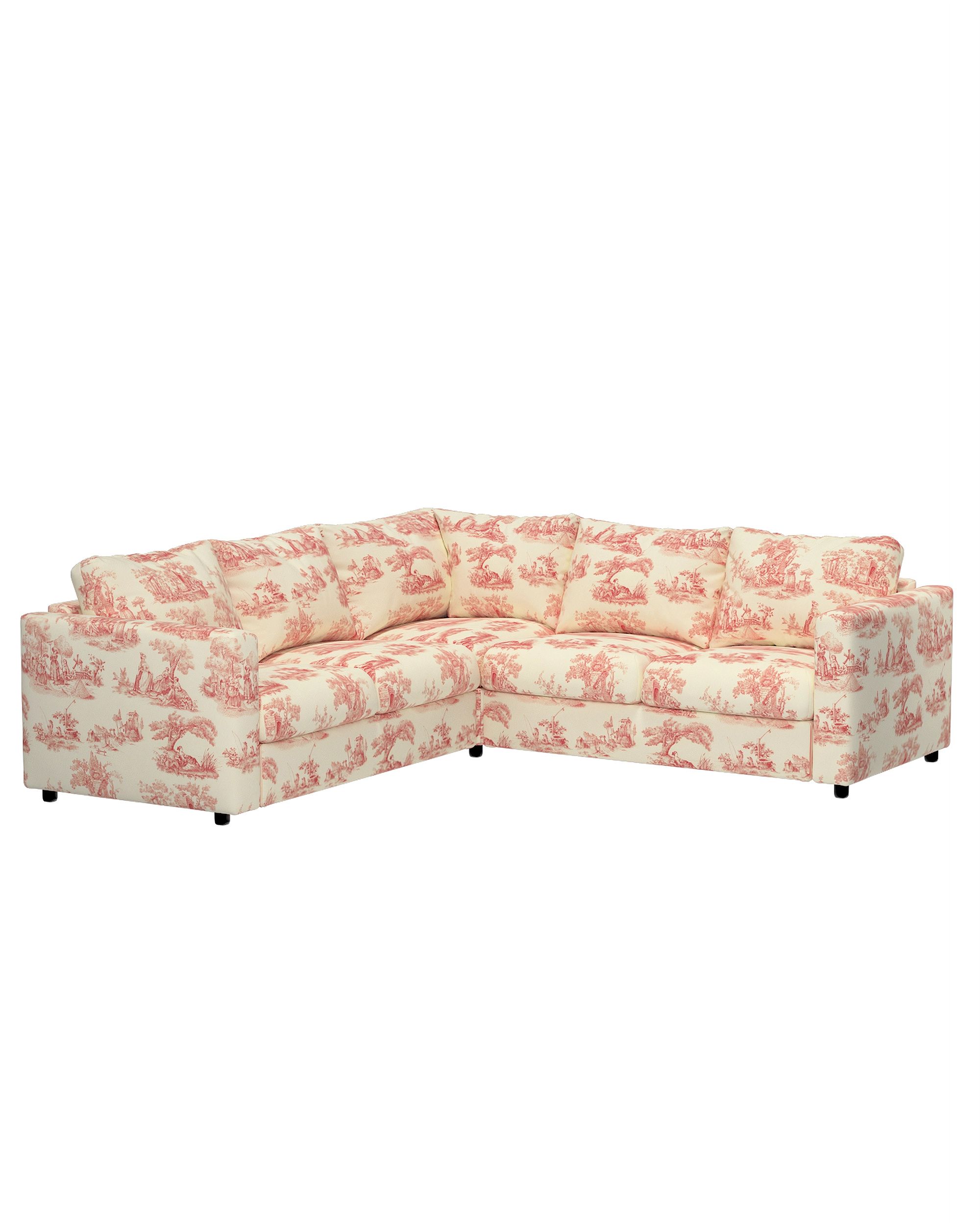 Hoes voor Vimle-hoekelement kleur product rood stof met patroon (hover)