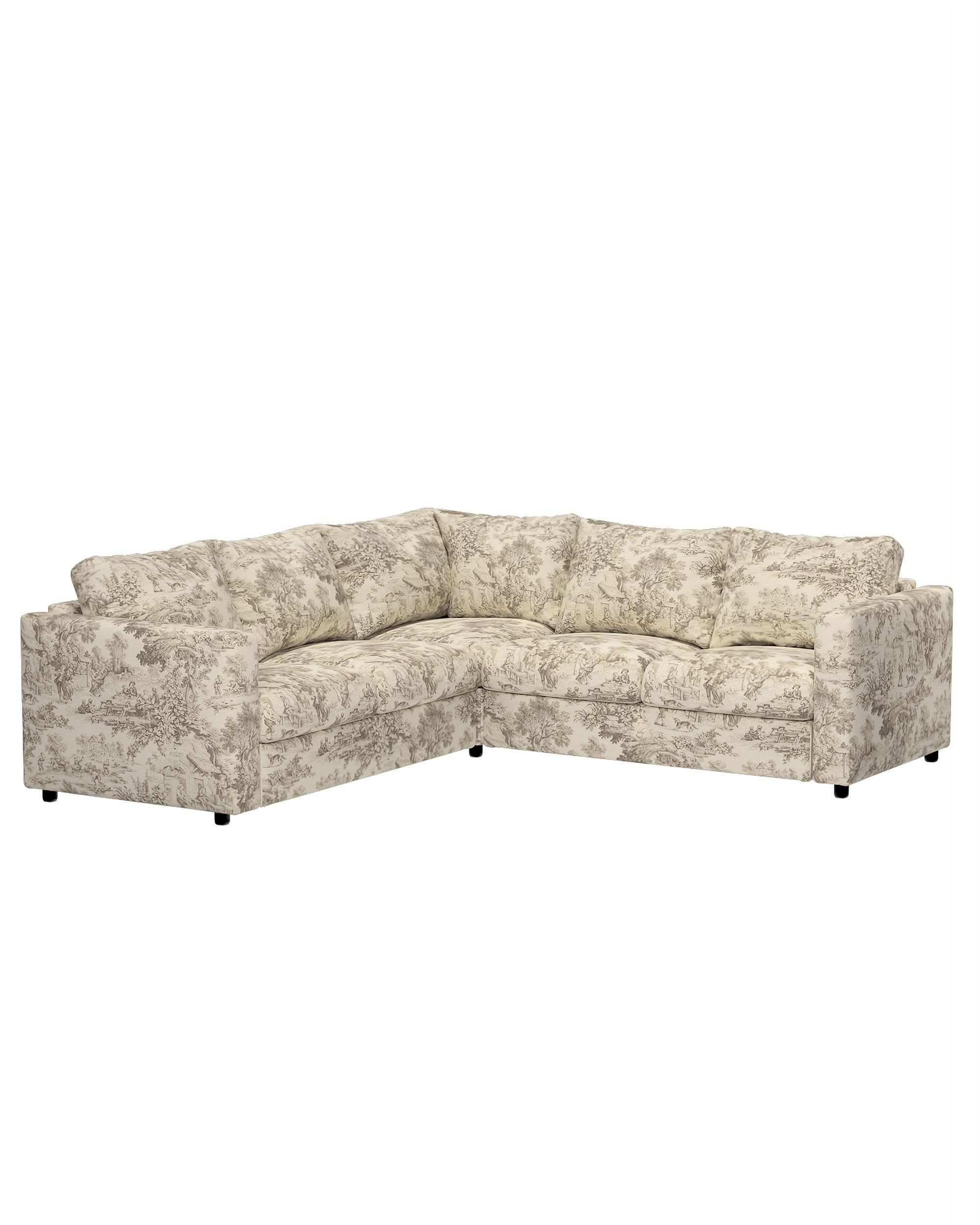 Hoes voor Vimle-hoekelement kleur product bruin stof met patroon (hover)