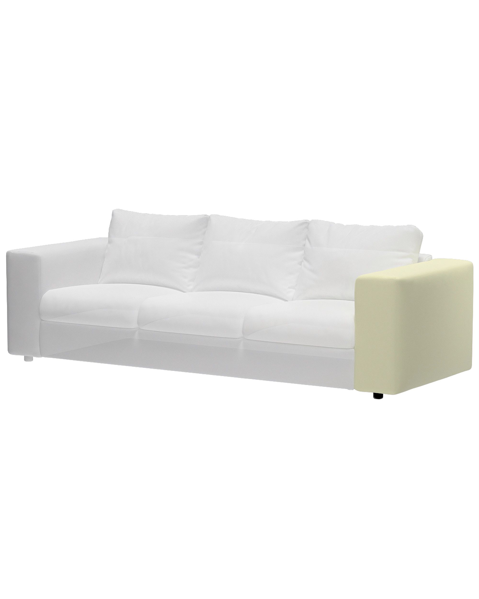 Hoes voor brede armleuning Vimle kleur product ecru stof glanzend, fluweel (hover)