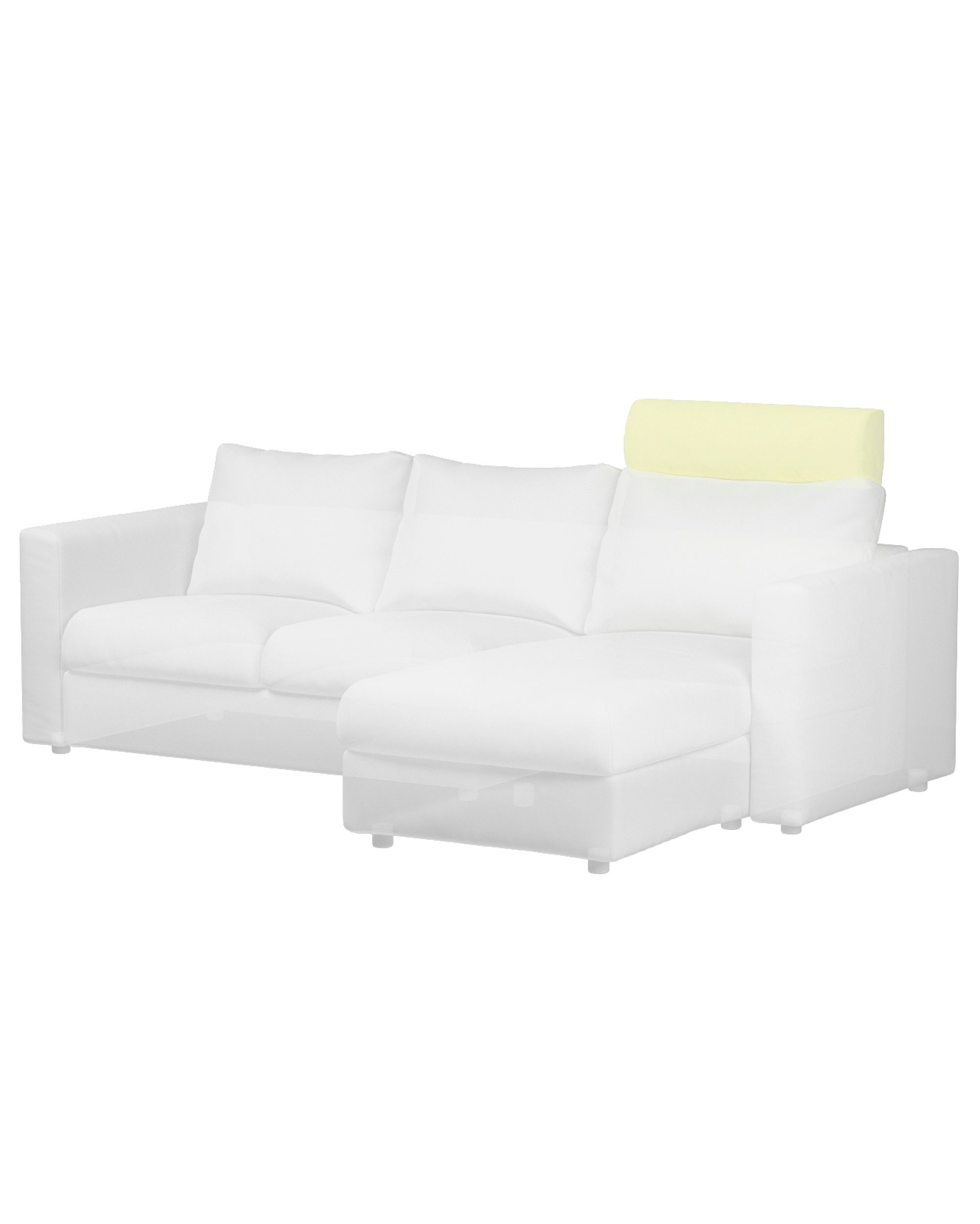 Hoes voor Vimle-rolkussen kleur product ecru stof glanzend, fluweel (hover)