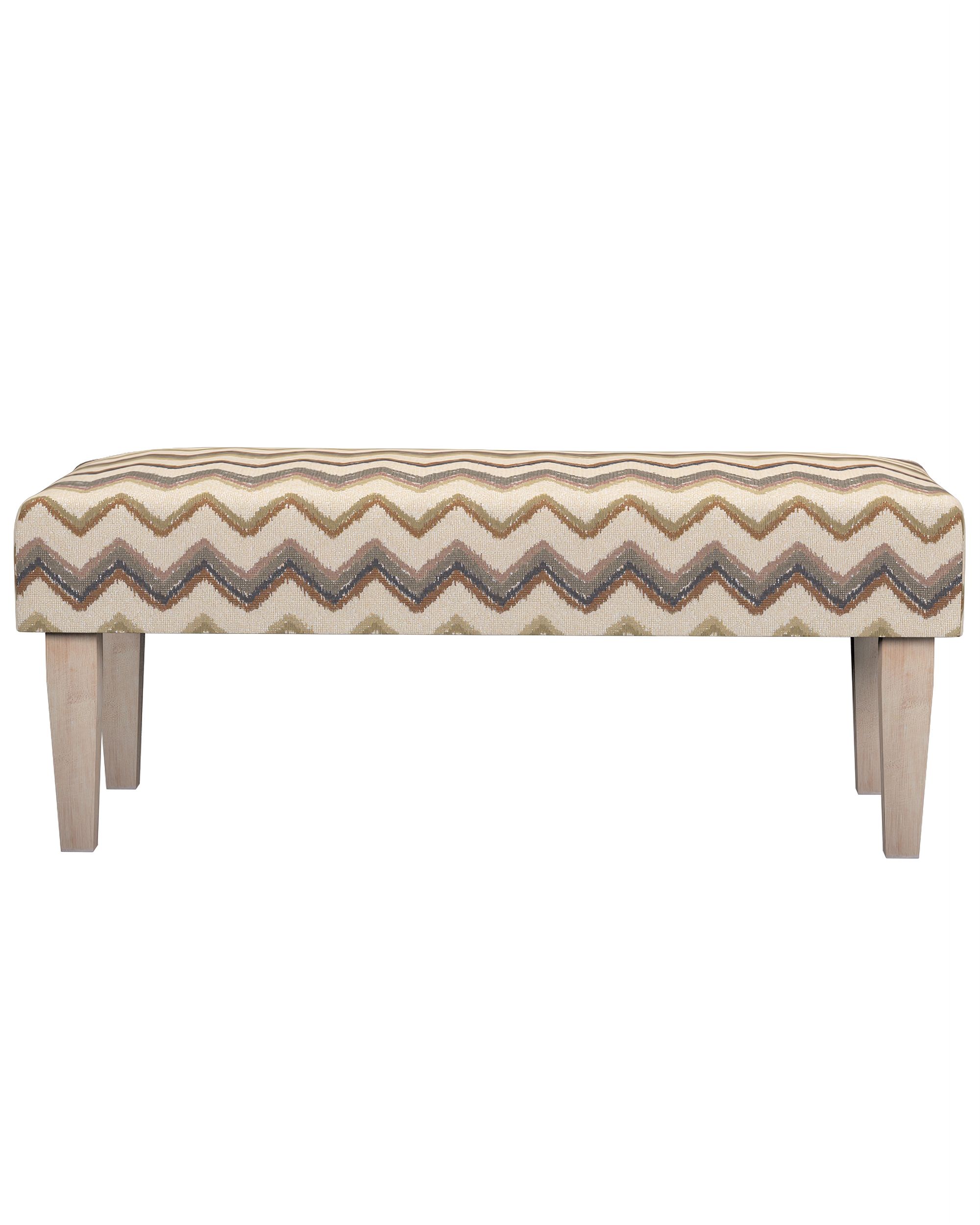 Voetenbank rechthoekig kleur product beige stof met structuur, met patroon (hover)