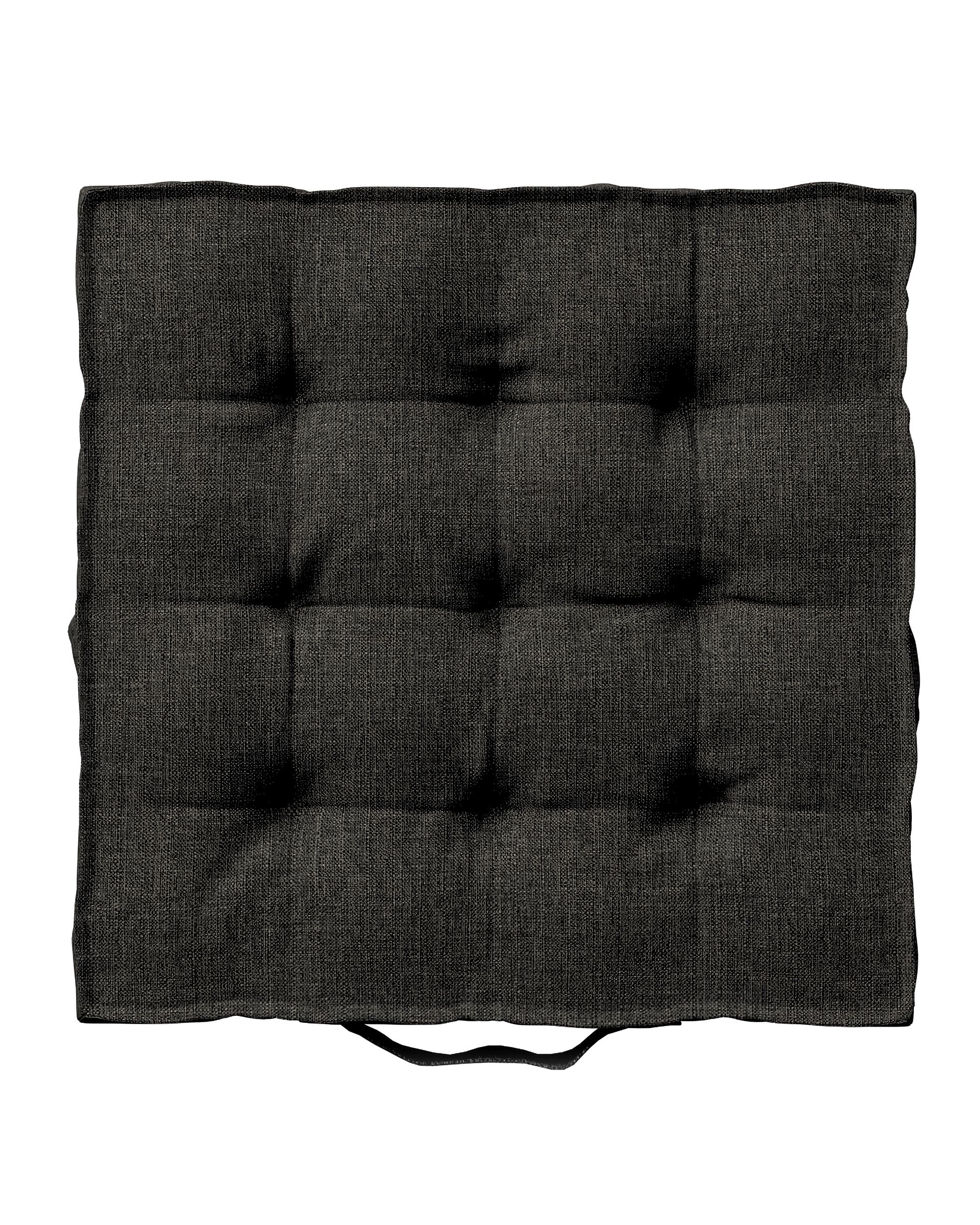 Stoelkussen Jacob met handvat kleur product bruin stof outdoor, met structuur