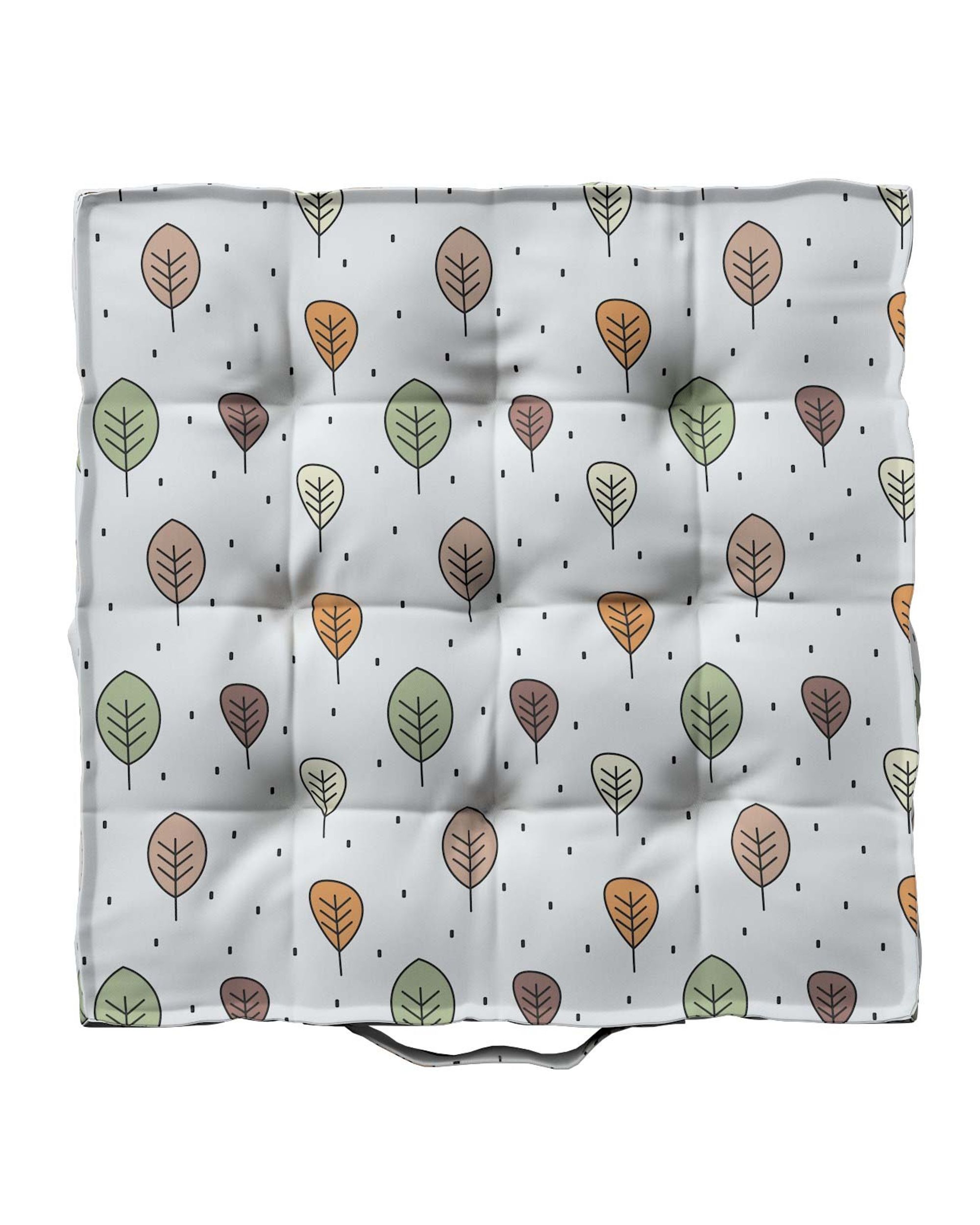 Stoelkussen Jacob met handvat kleur product bruin stof met patroon (hover)
