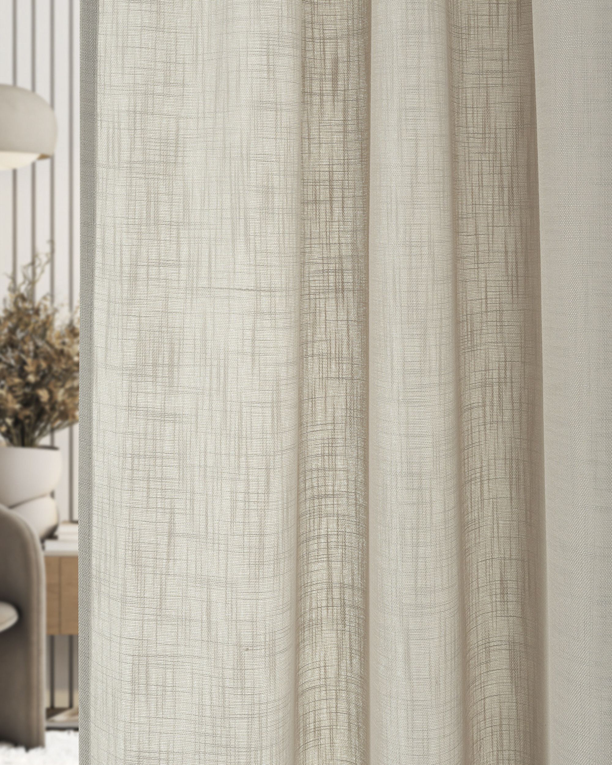 Verduisteringsgordijn met plooi/lusband 140x280 cm Beige