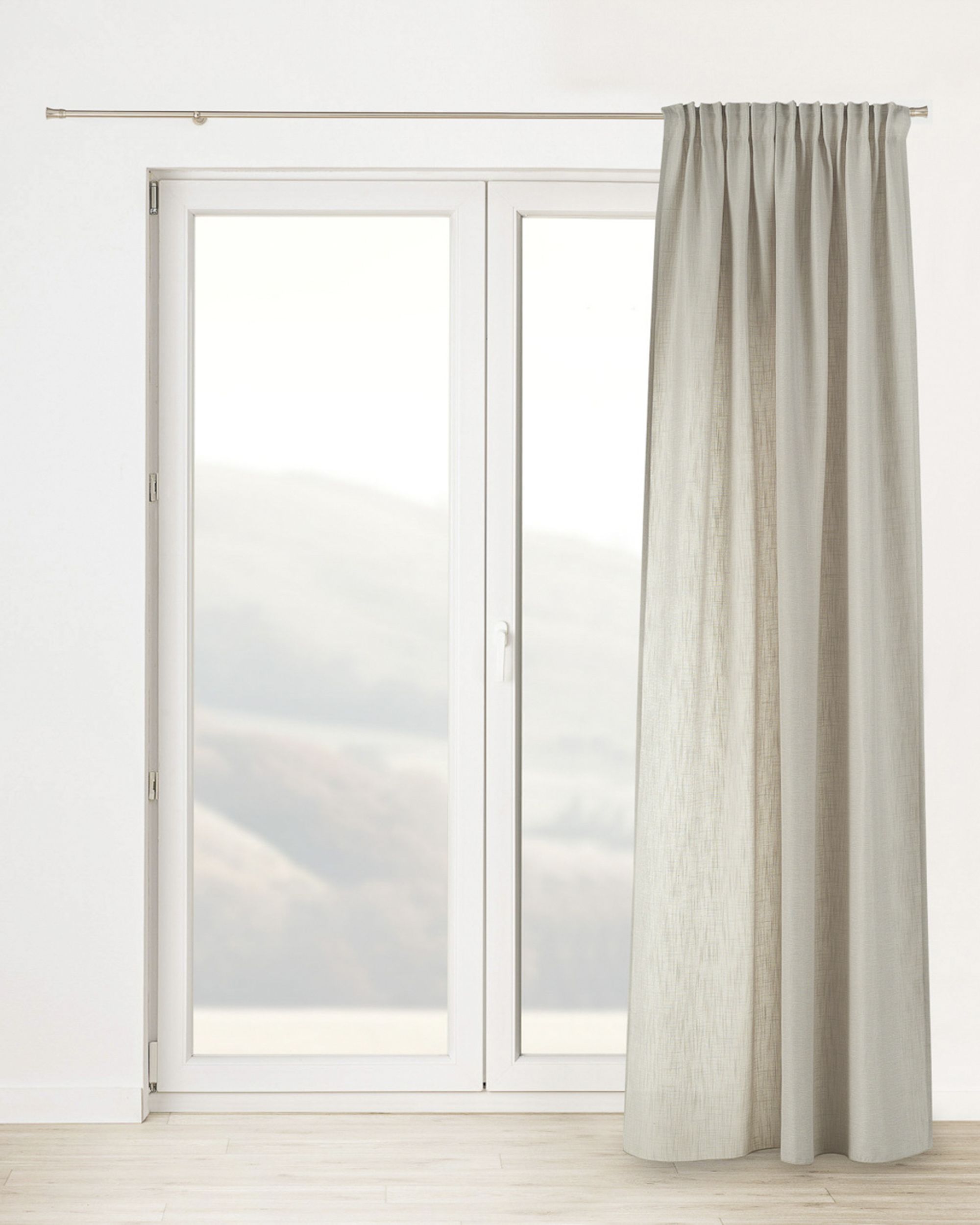 Verduisteringsgordijn met plooi/lusband 140x280 cm Beige (hover)