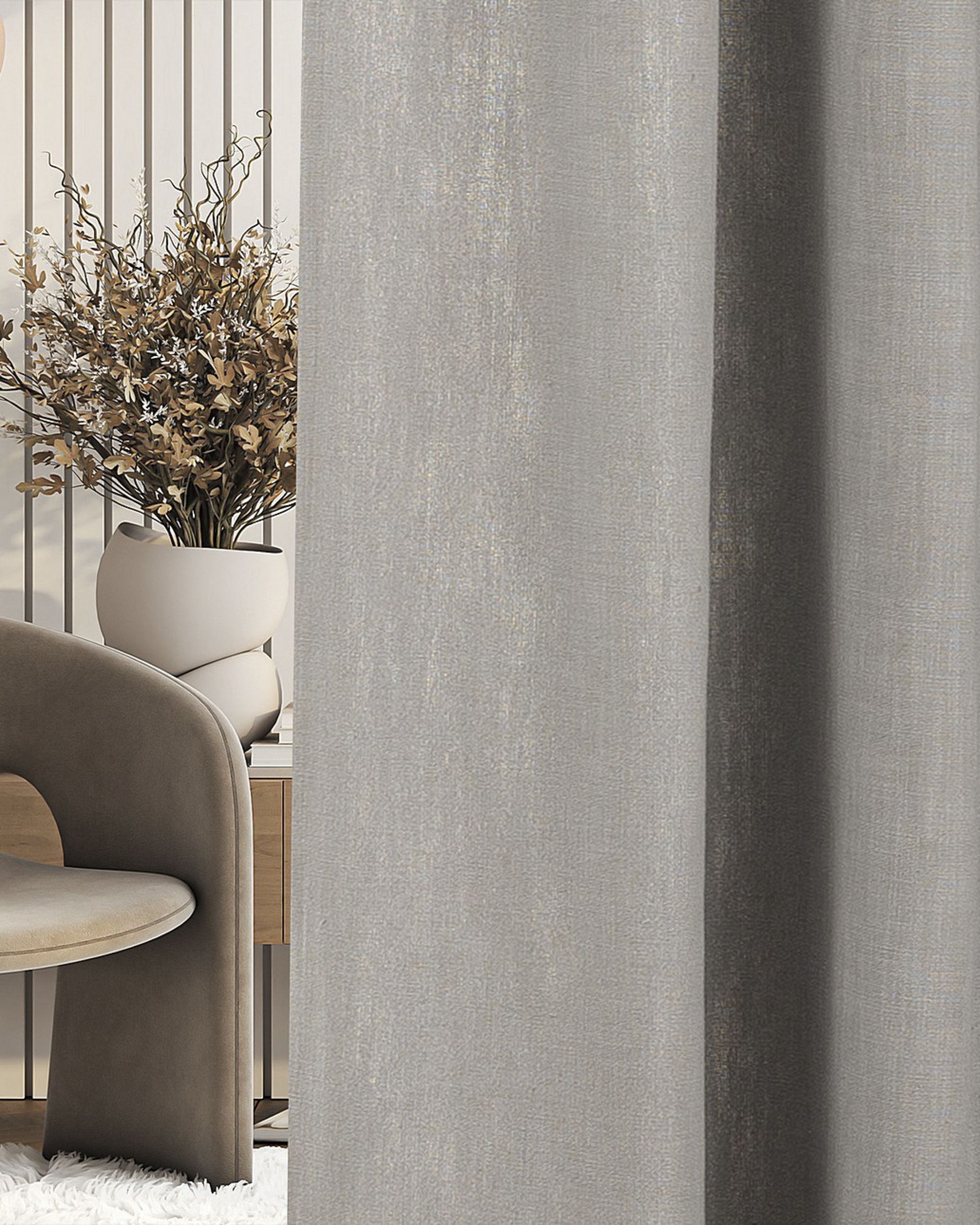 Kant-en-Klaar Gordijn BASIC met plooi-/lusband 140x280 cm Lichtgrijs