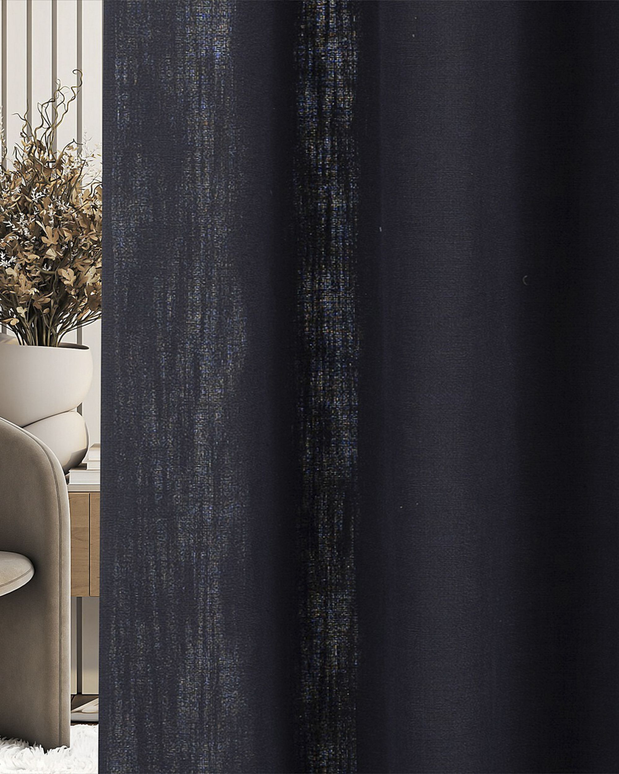 Kant-en-Klaar Gordijn BASIC met plooi-/lusband 140x280 cm Antraciet