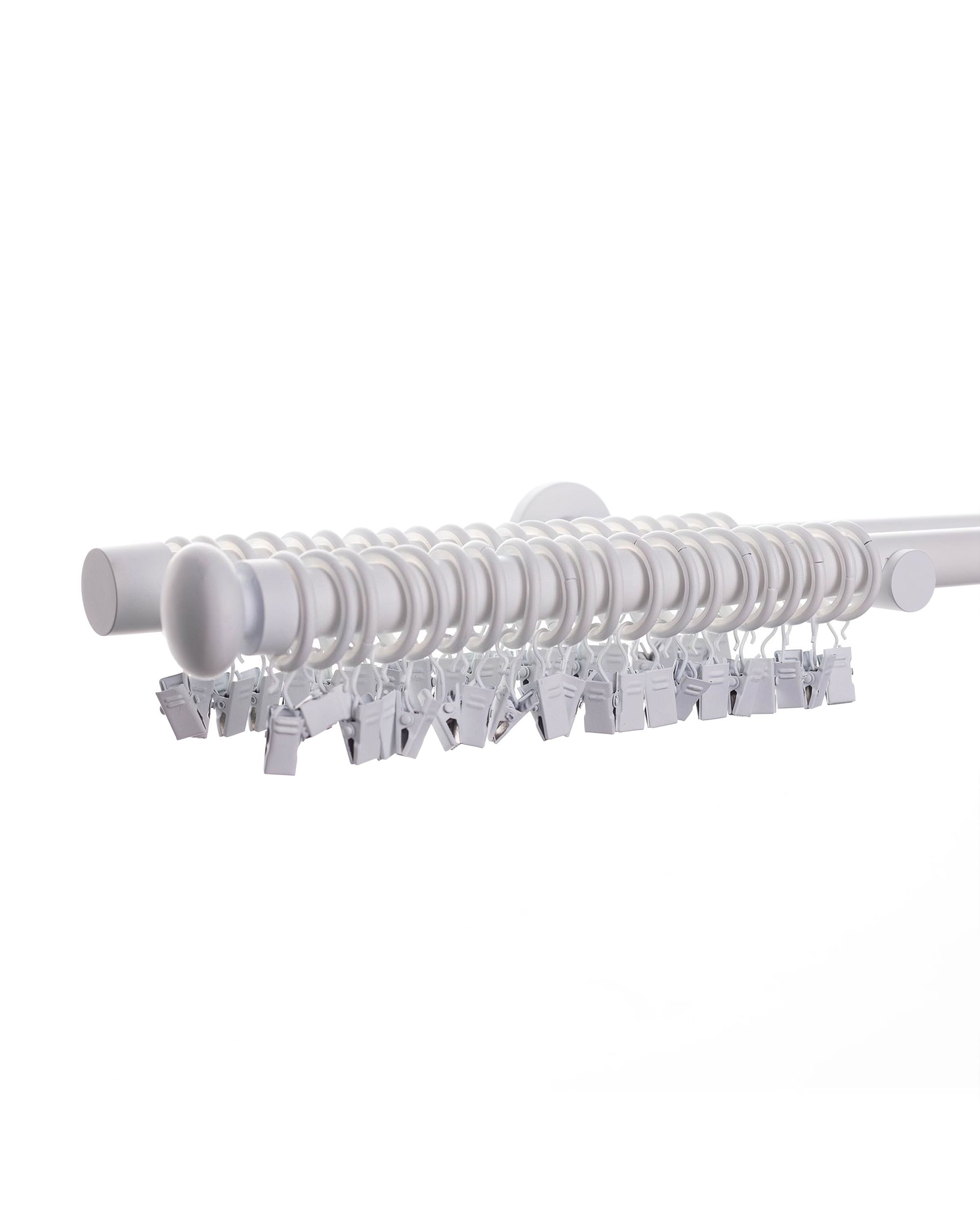 Dubbele Gordijnroede Modern Wit Mat 160 cm (hover)