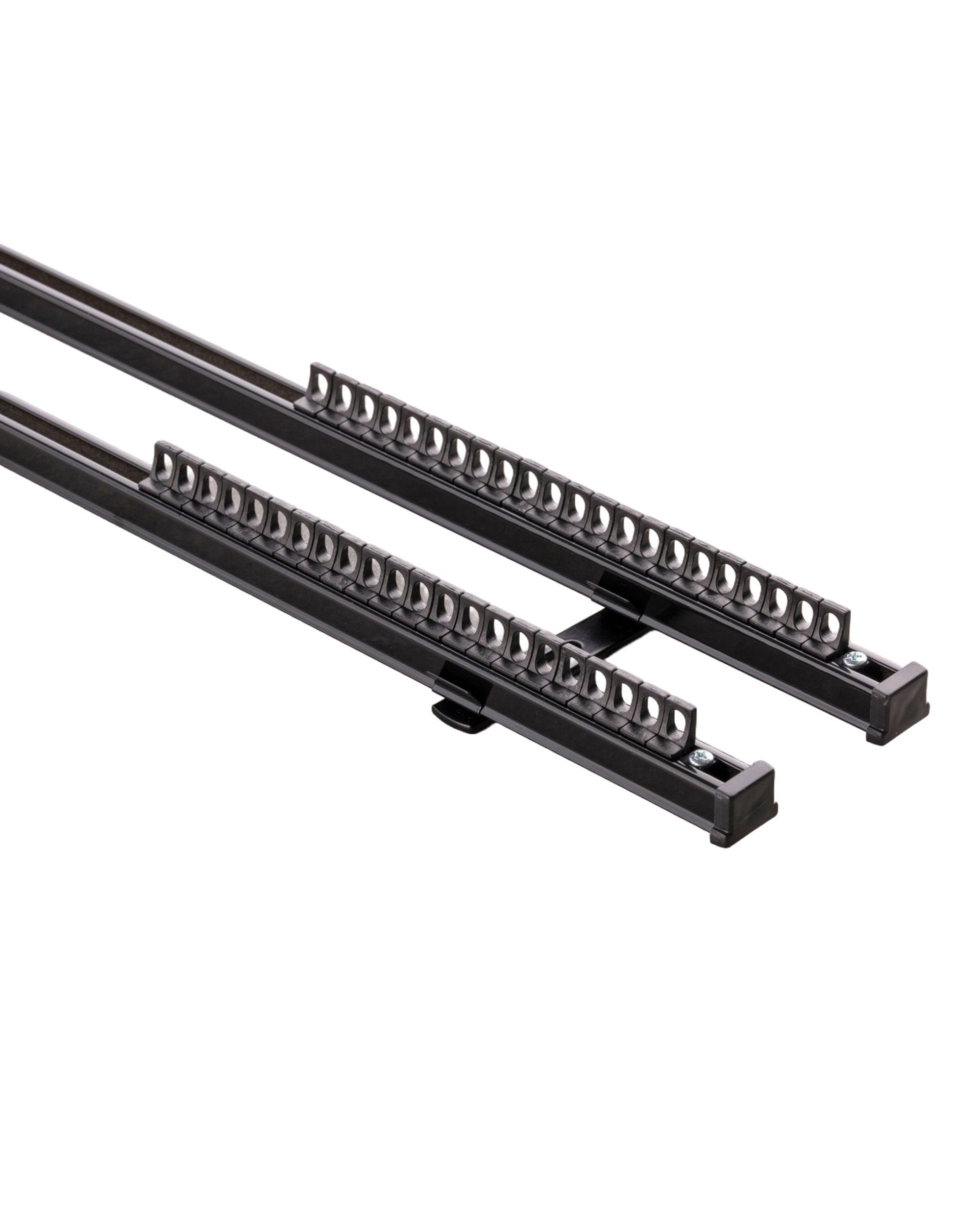 Aluminium Gordijnrail 2-sporig 180 cm Zwart