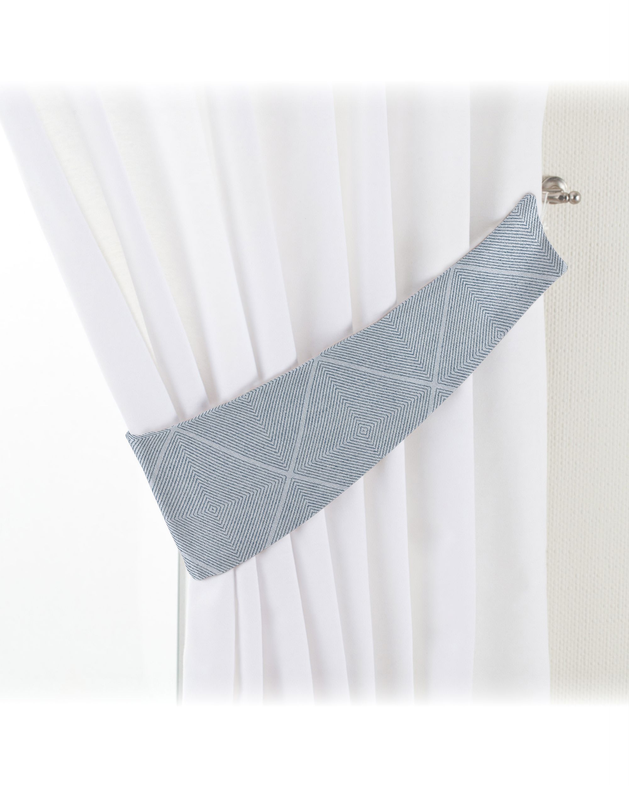 Embrasse Victoria 12x70 cm kleur product grijs stof met structuur, met patroon