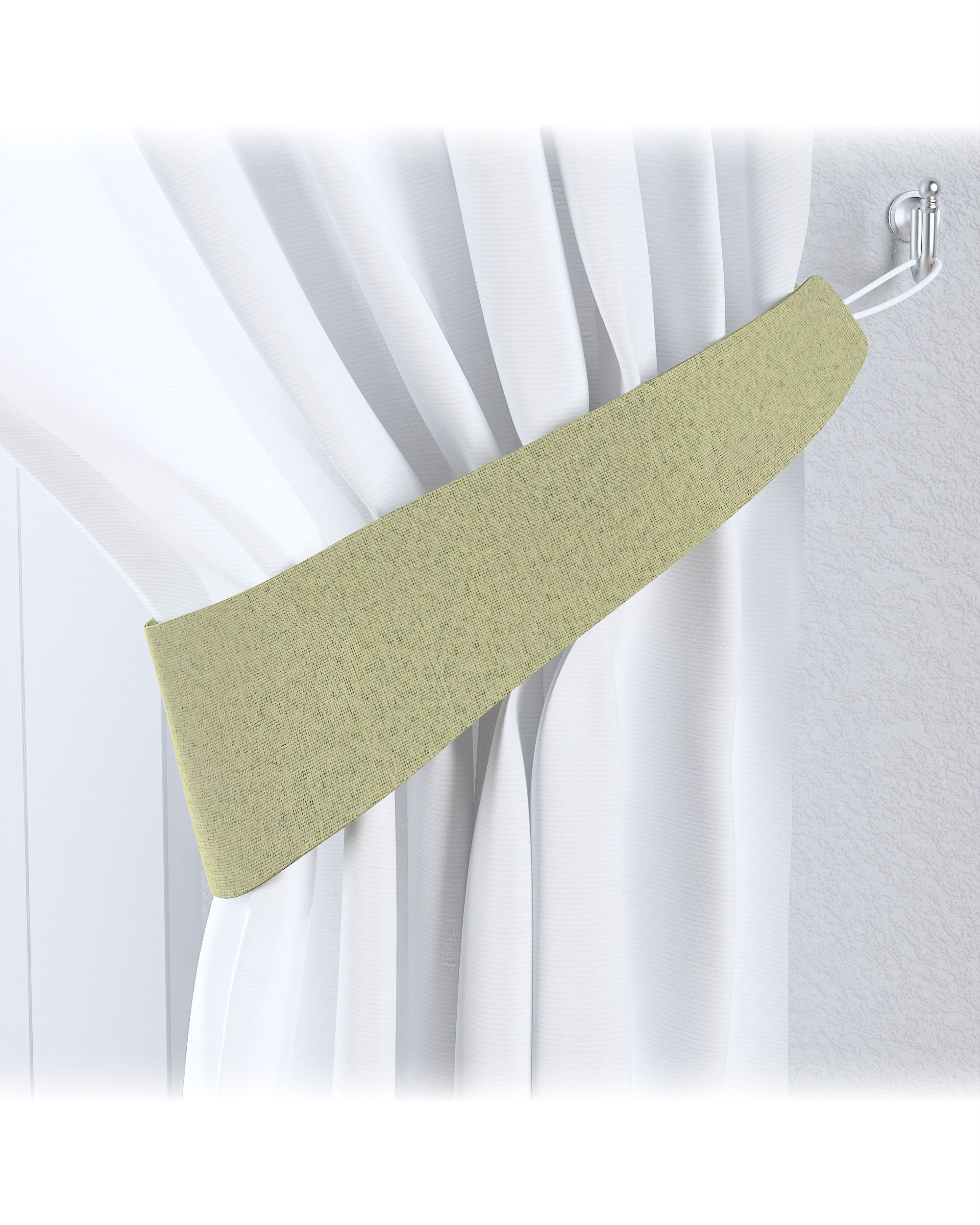 Embrasse Victoria 12x70 cm kleur product groen stof met structuur, verduisterend