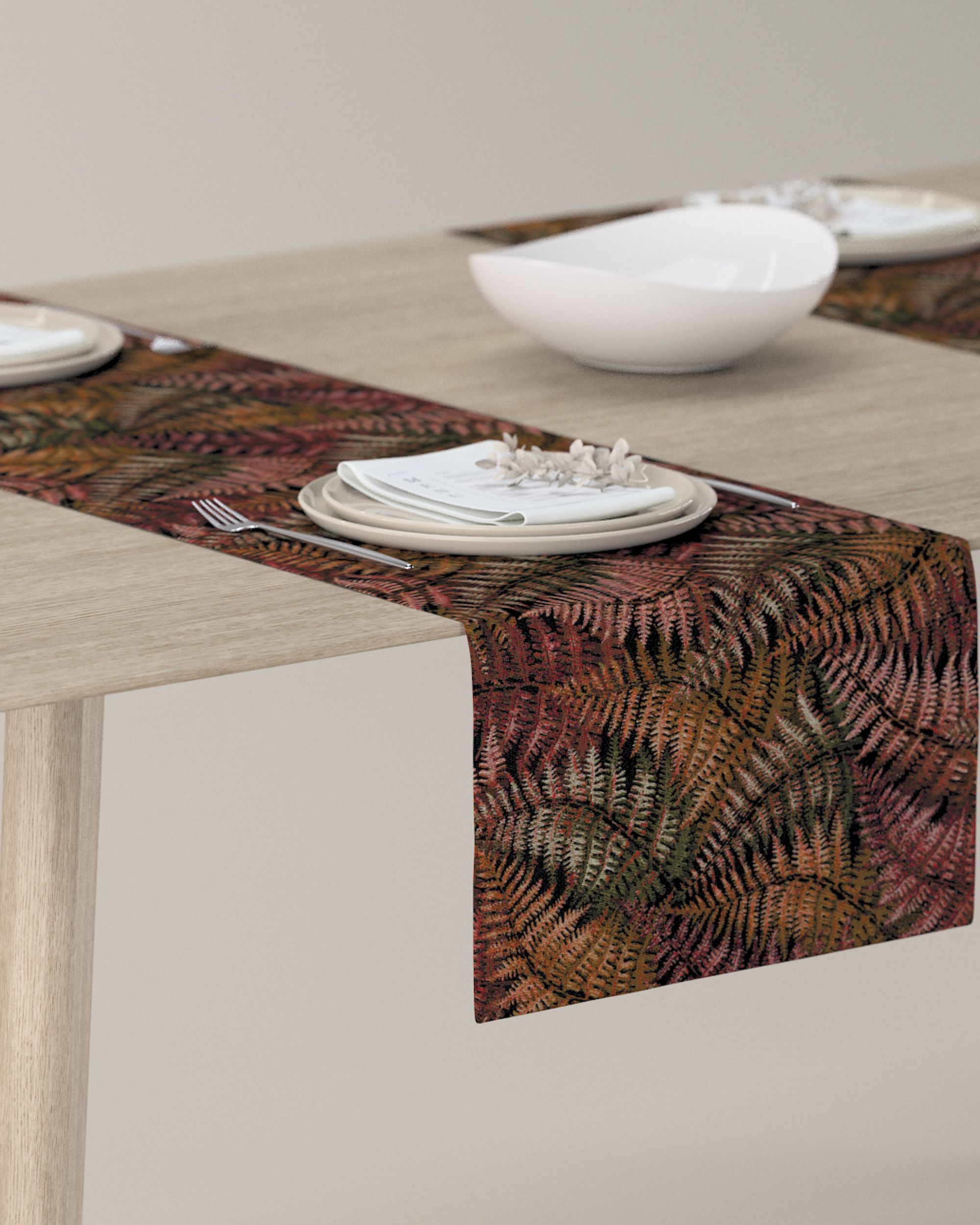 Rechthoekige tafelloper kleur product bordeaux stof met structuur, met patroon