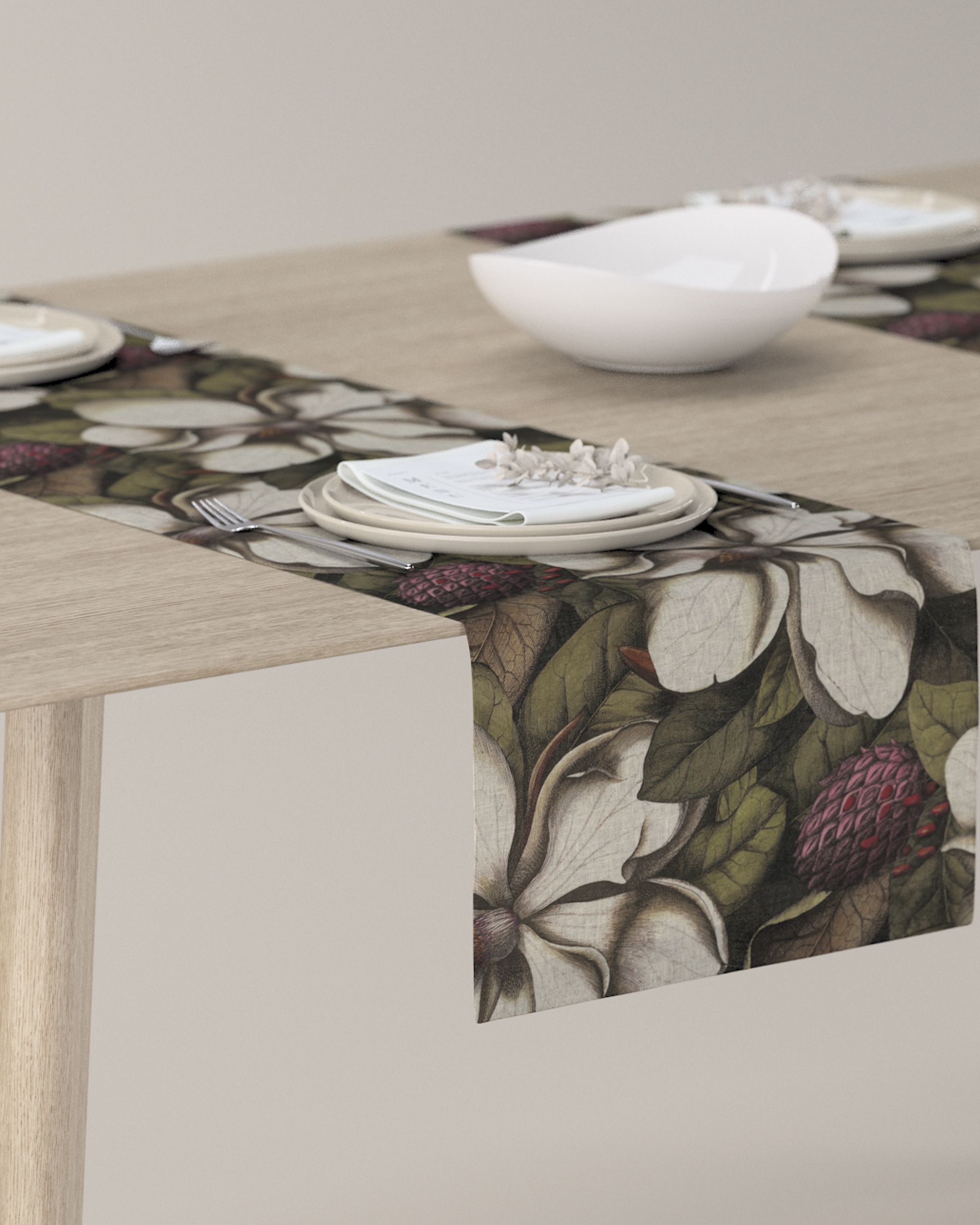 Rechthoekige tafelloper kleur product meerkleurig stof met patroon