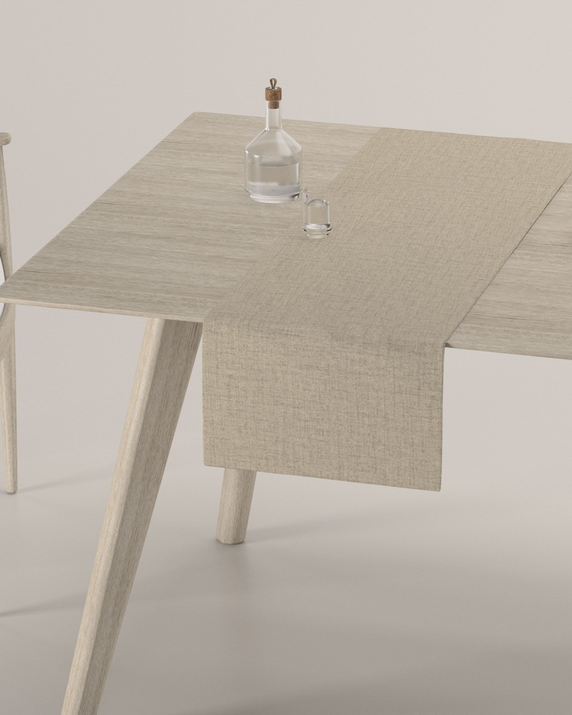 Rechthoekige tafelloper kleur product groen stof met structuur, verduisterend (hover)