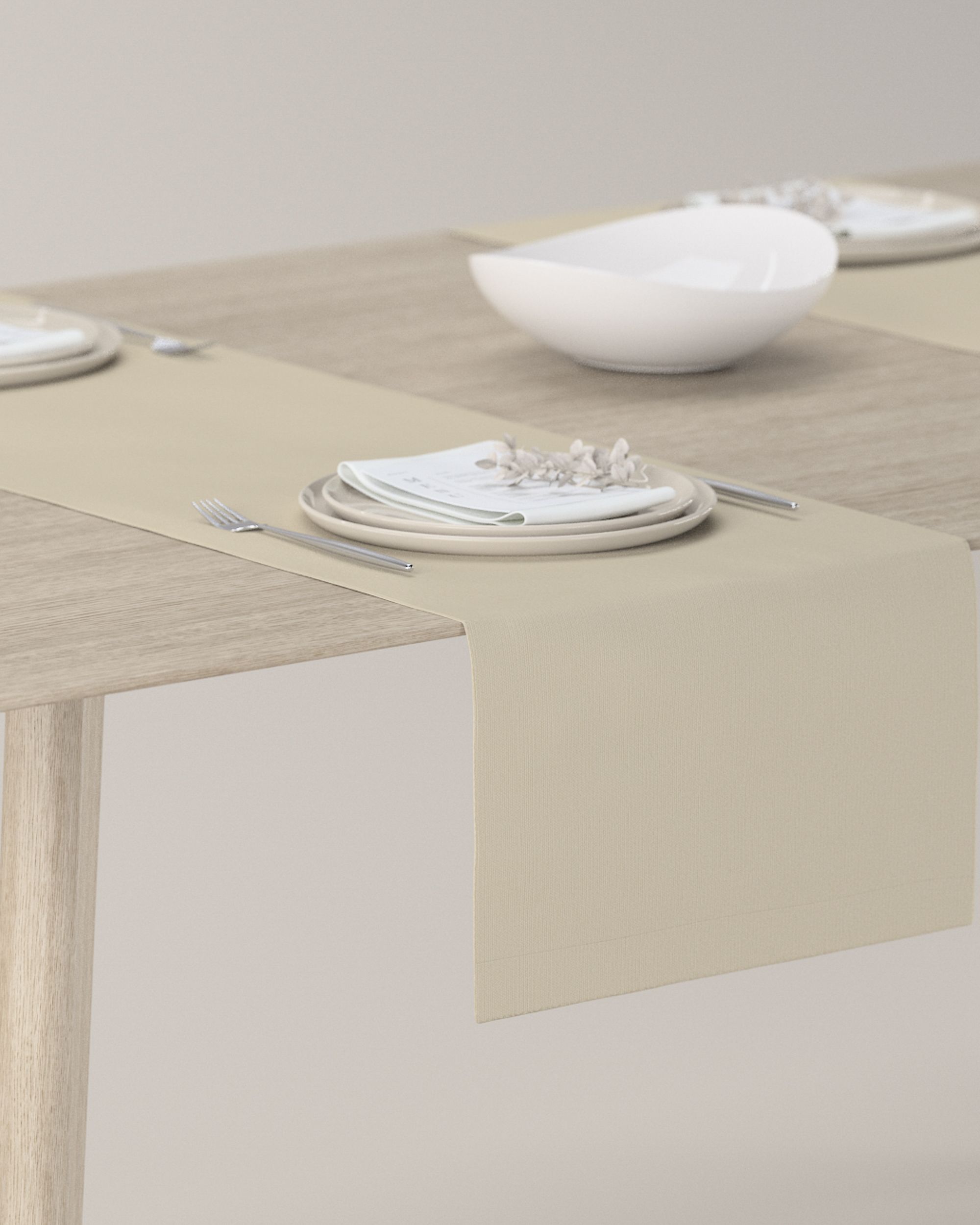 Rechthoekige tafelloper kleur product beige