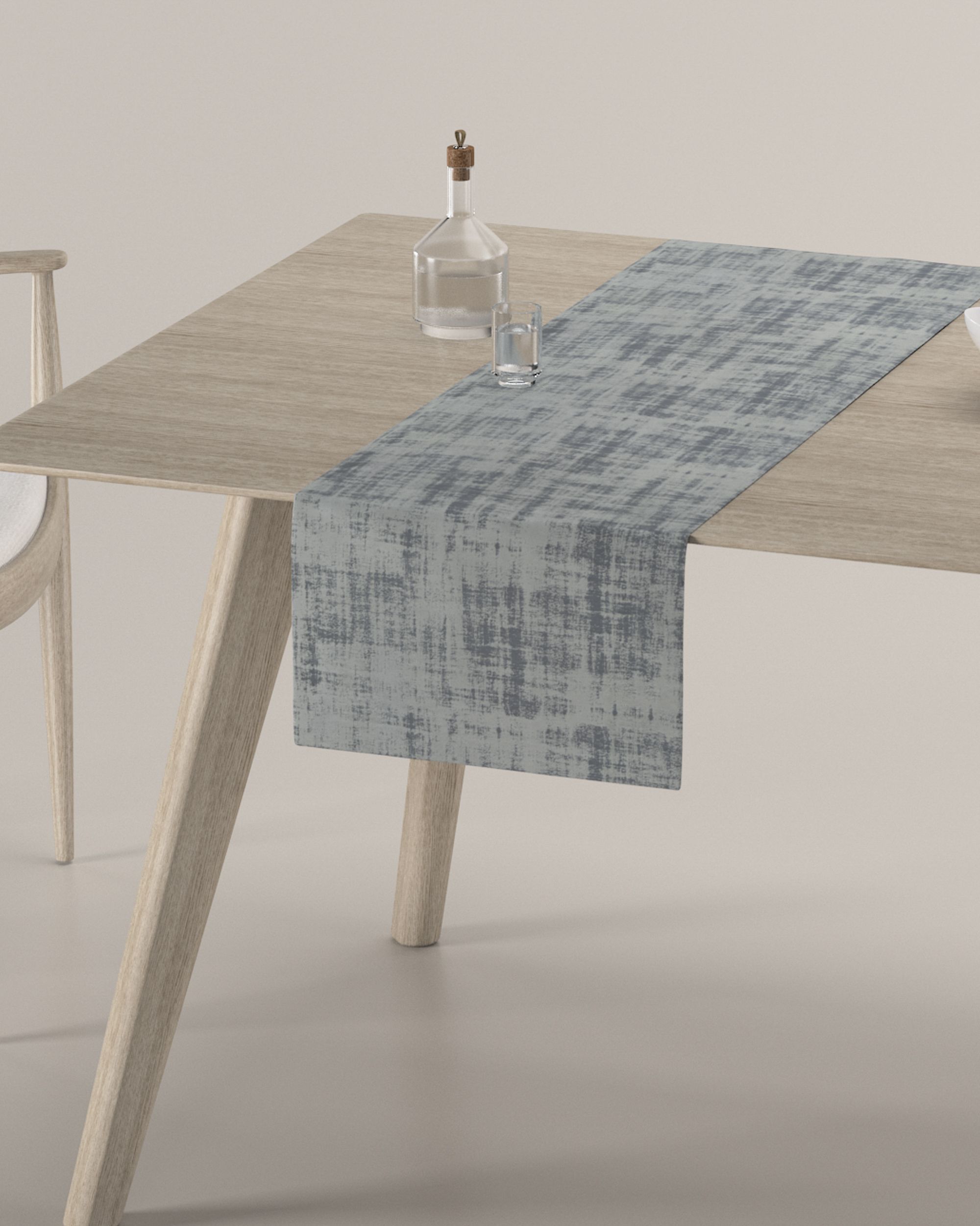 Rechthoekige tafelloper kleur product grijs stof glanzend, fluweel (hover)