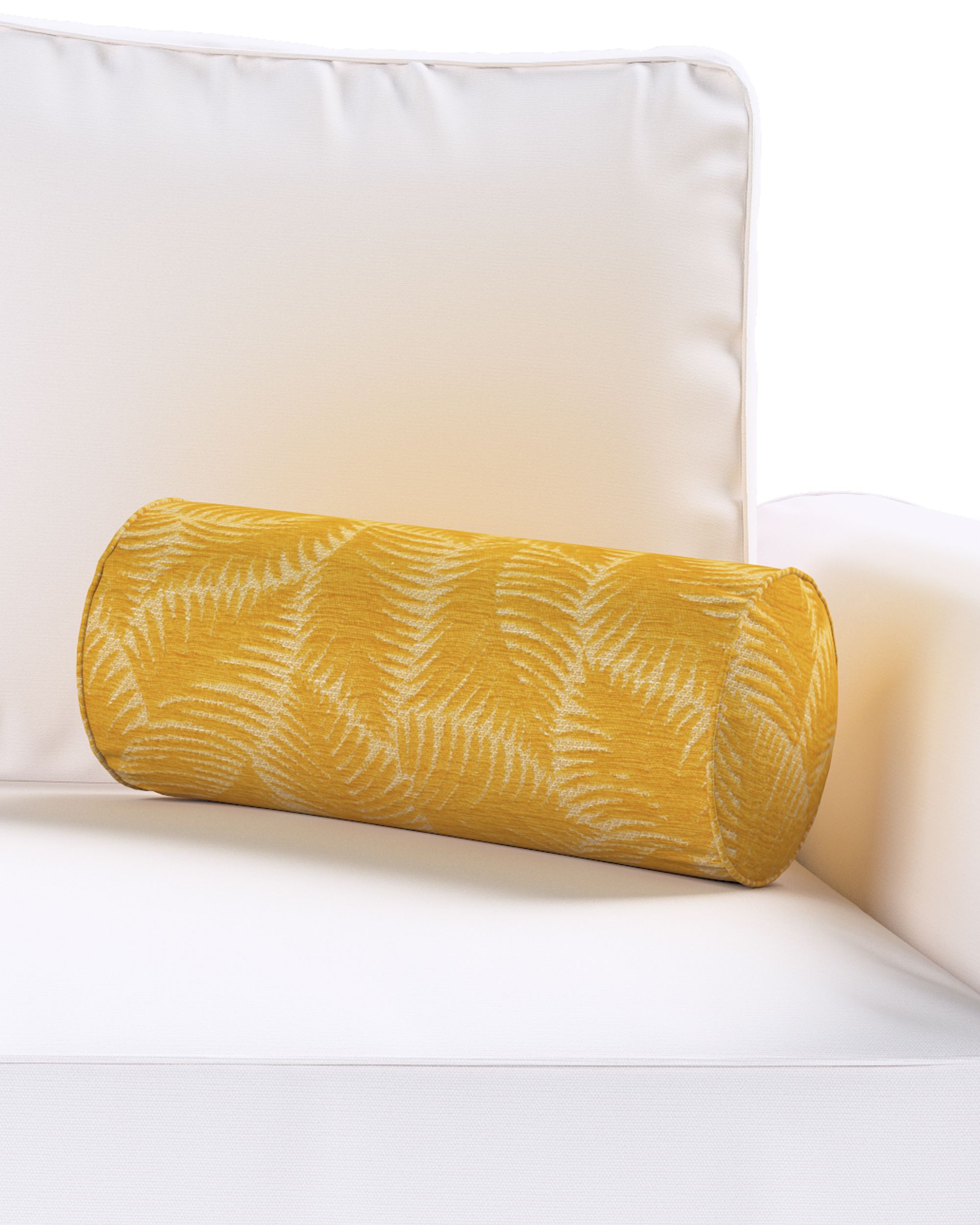 Rolkussen kleur product geel stof met structuur, met patroon (hover)