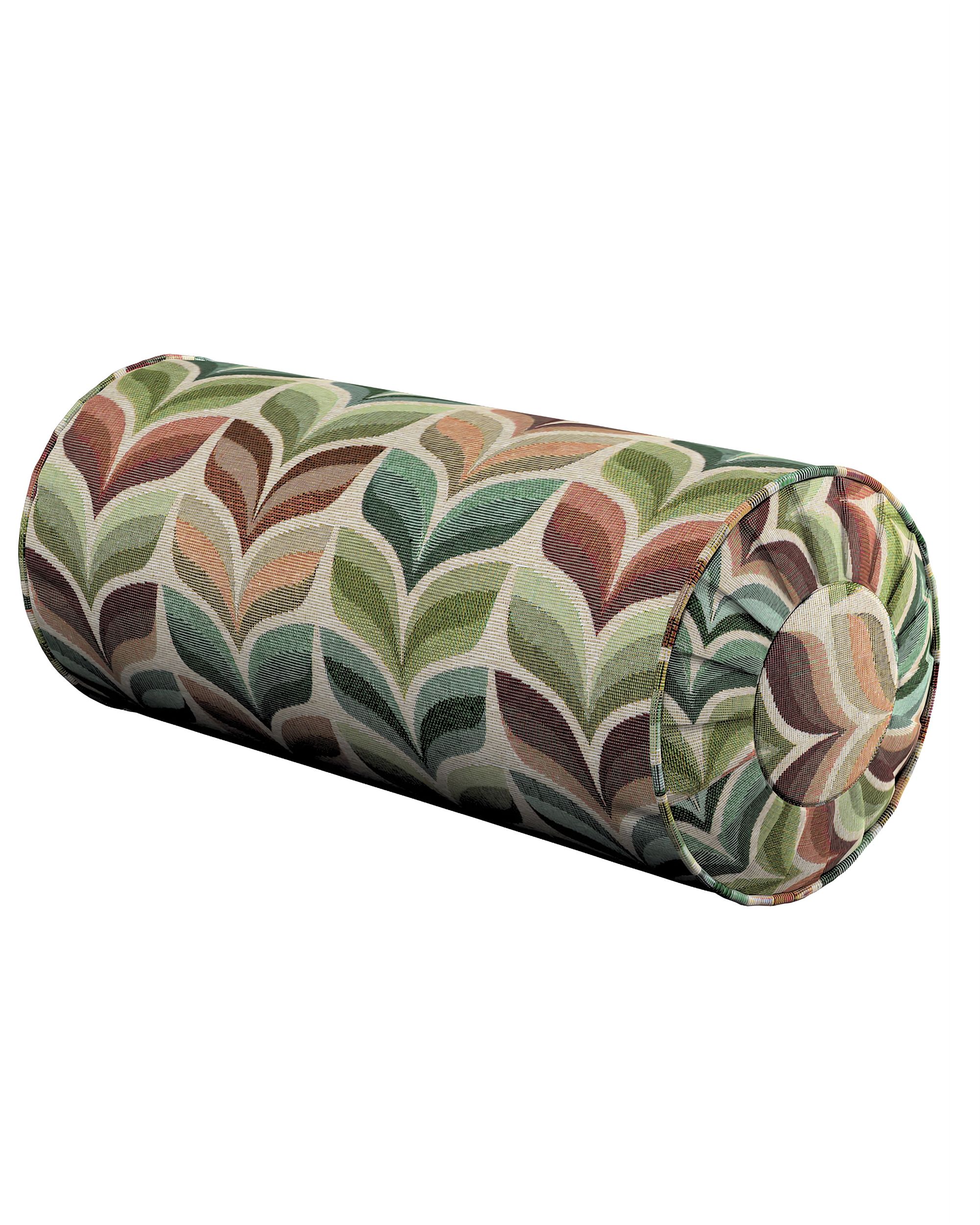 Rolkussen met plooien kleur product groen stof met structuur, met patroon