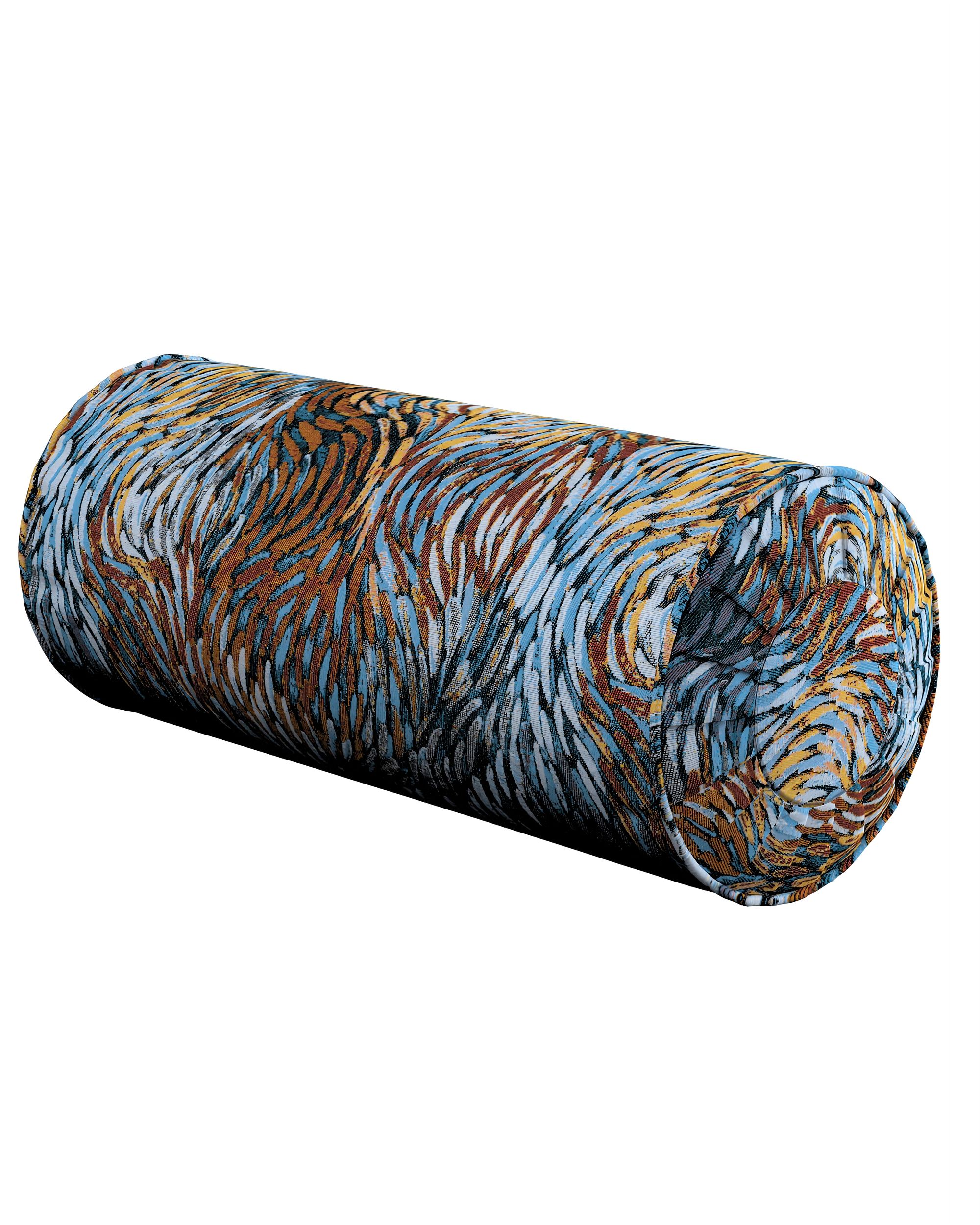 Rolkussen met plooien kleur product meerkleurig stof met structuur, met patroon