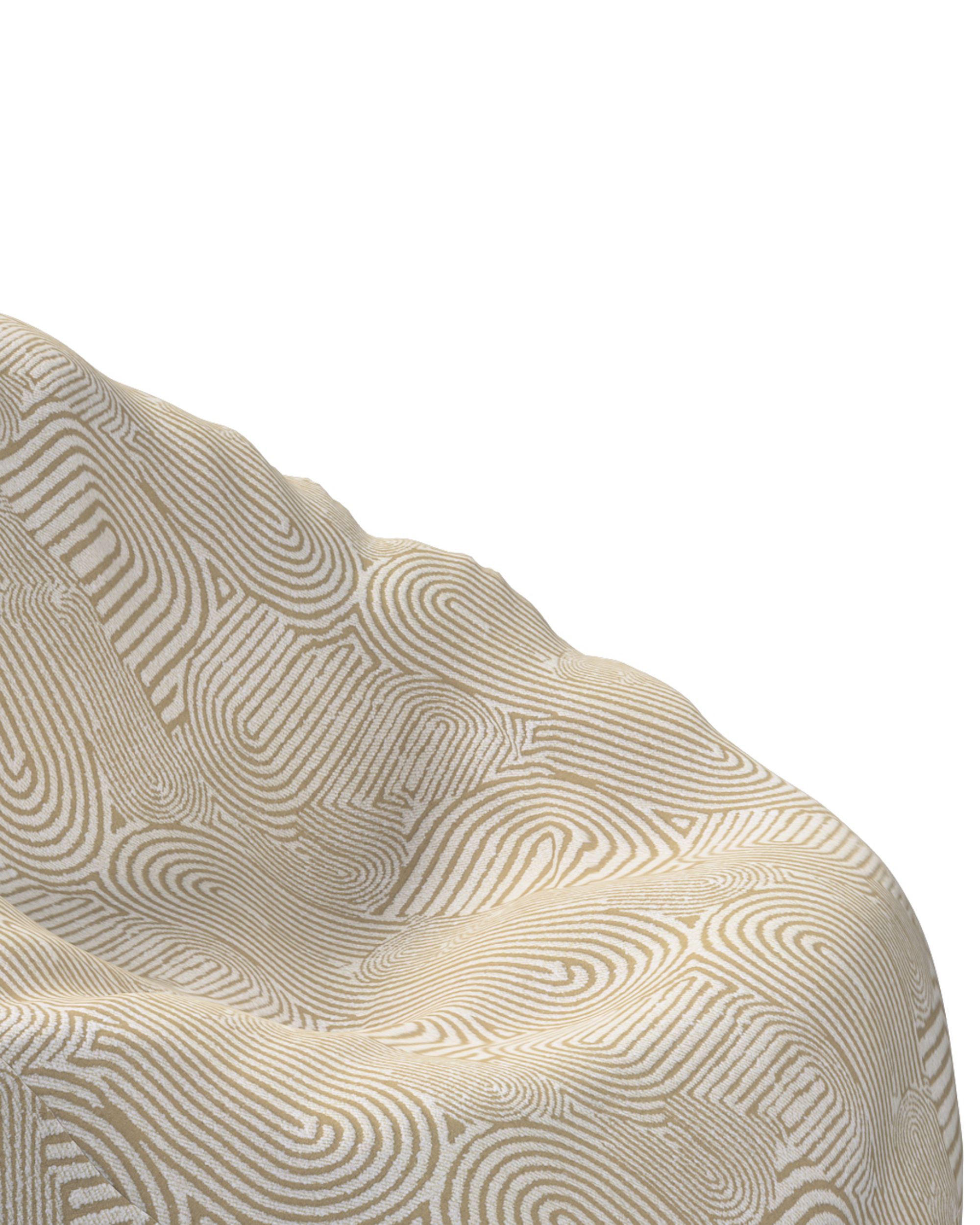 Zitzak kleur product beige stof met structuur, met patroon (hover)