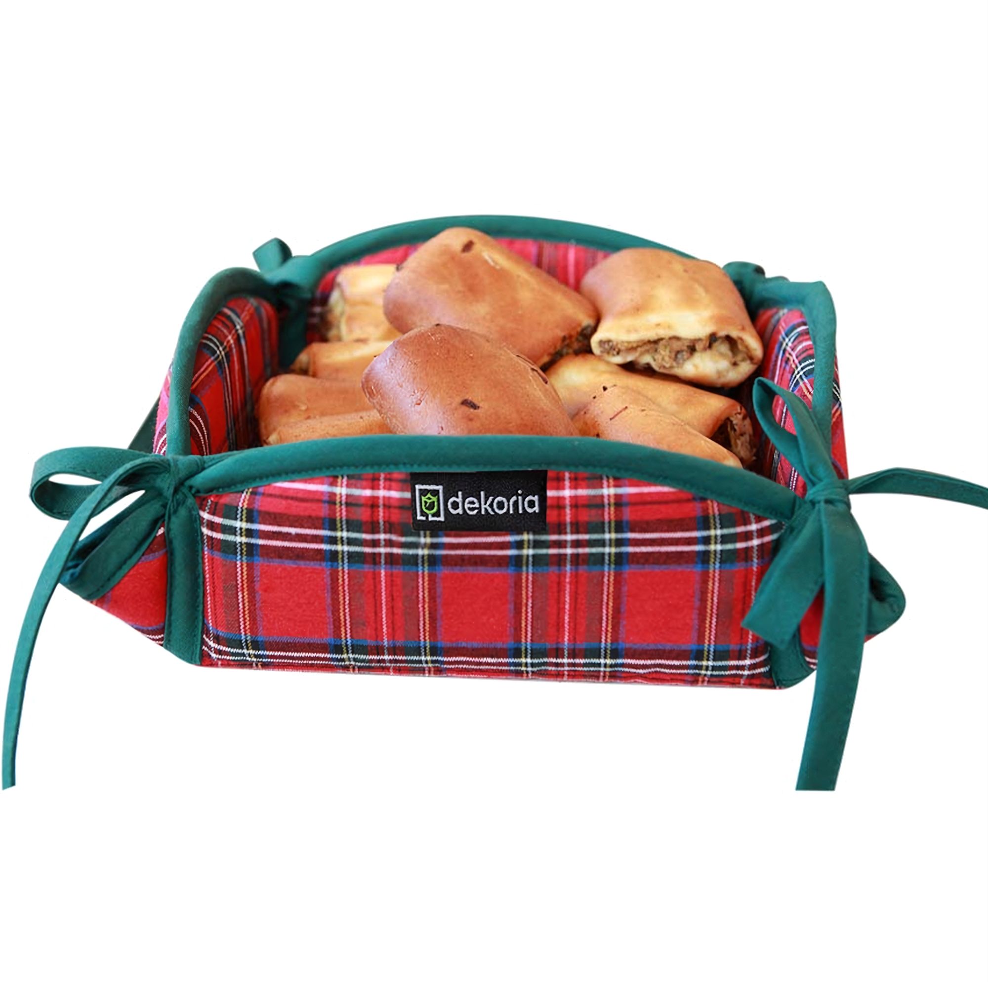 Broodmand kleur product rood stof met patroon