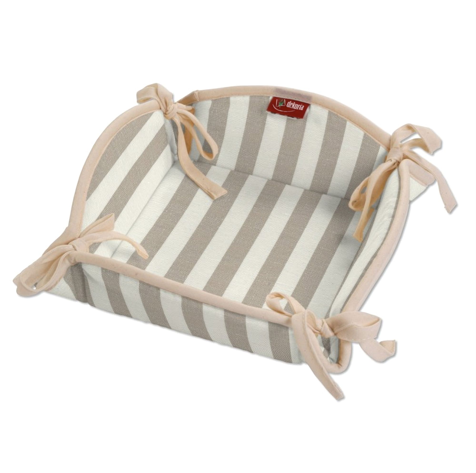 Broodmand kleur product beige stof met patroon