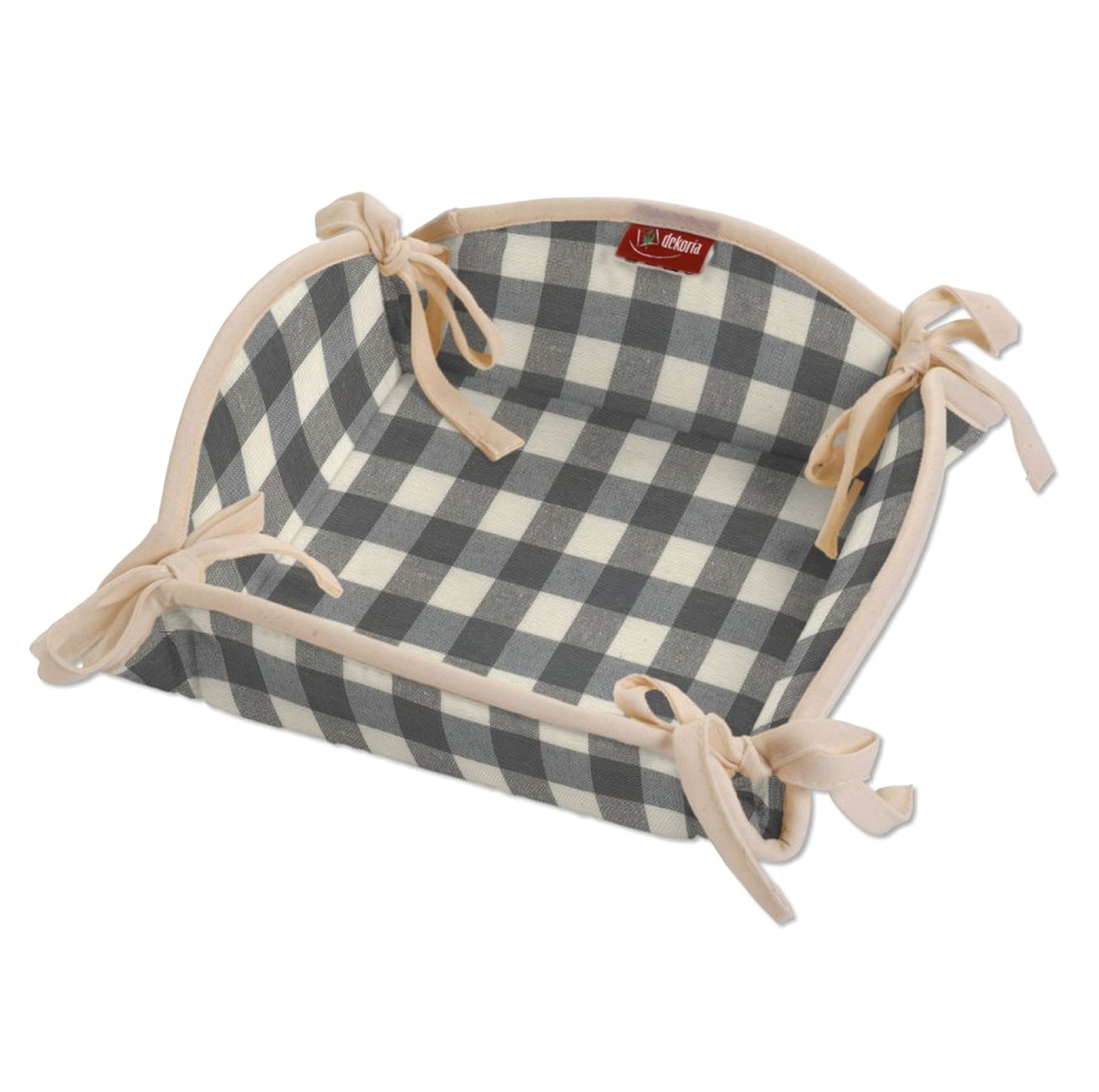 Broodmand kleur product grijs stof met patroon