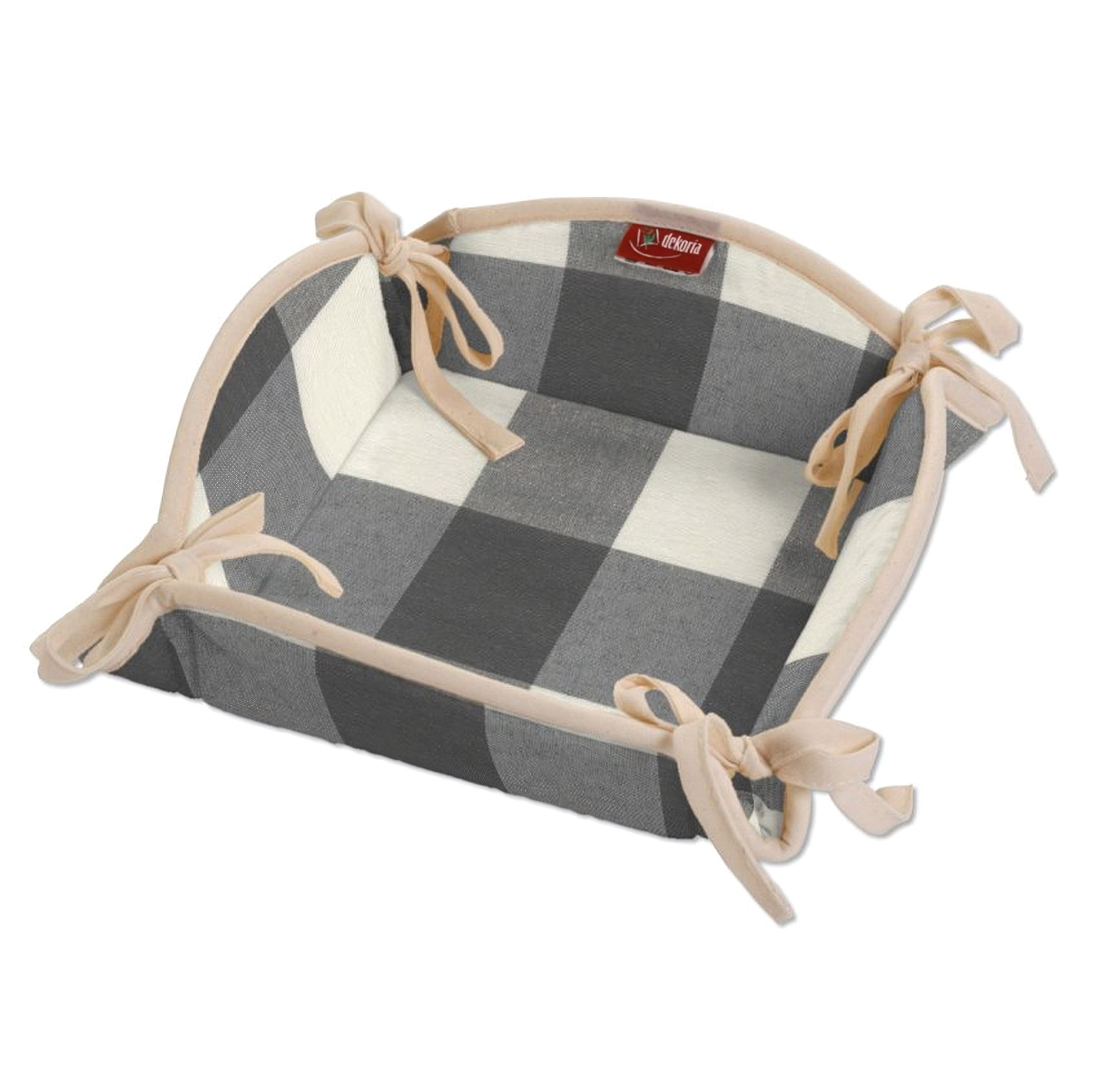 Broodmand kleur product grijs stof met patroon
