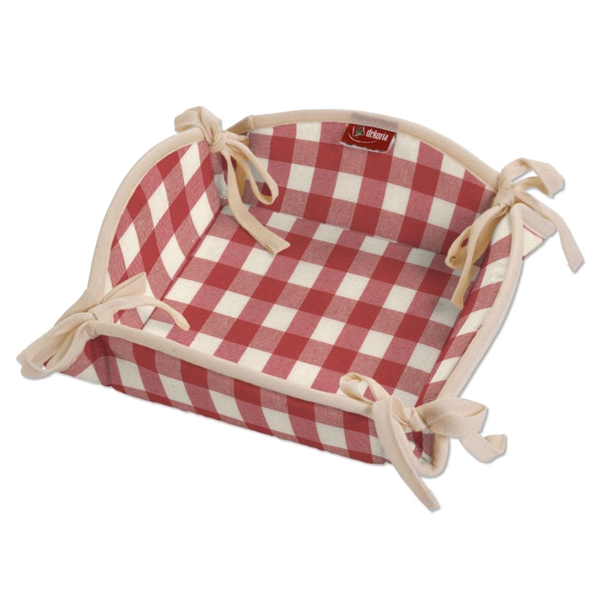 Broodmand kleur product rood stof met patroon