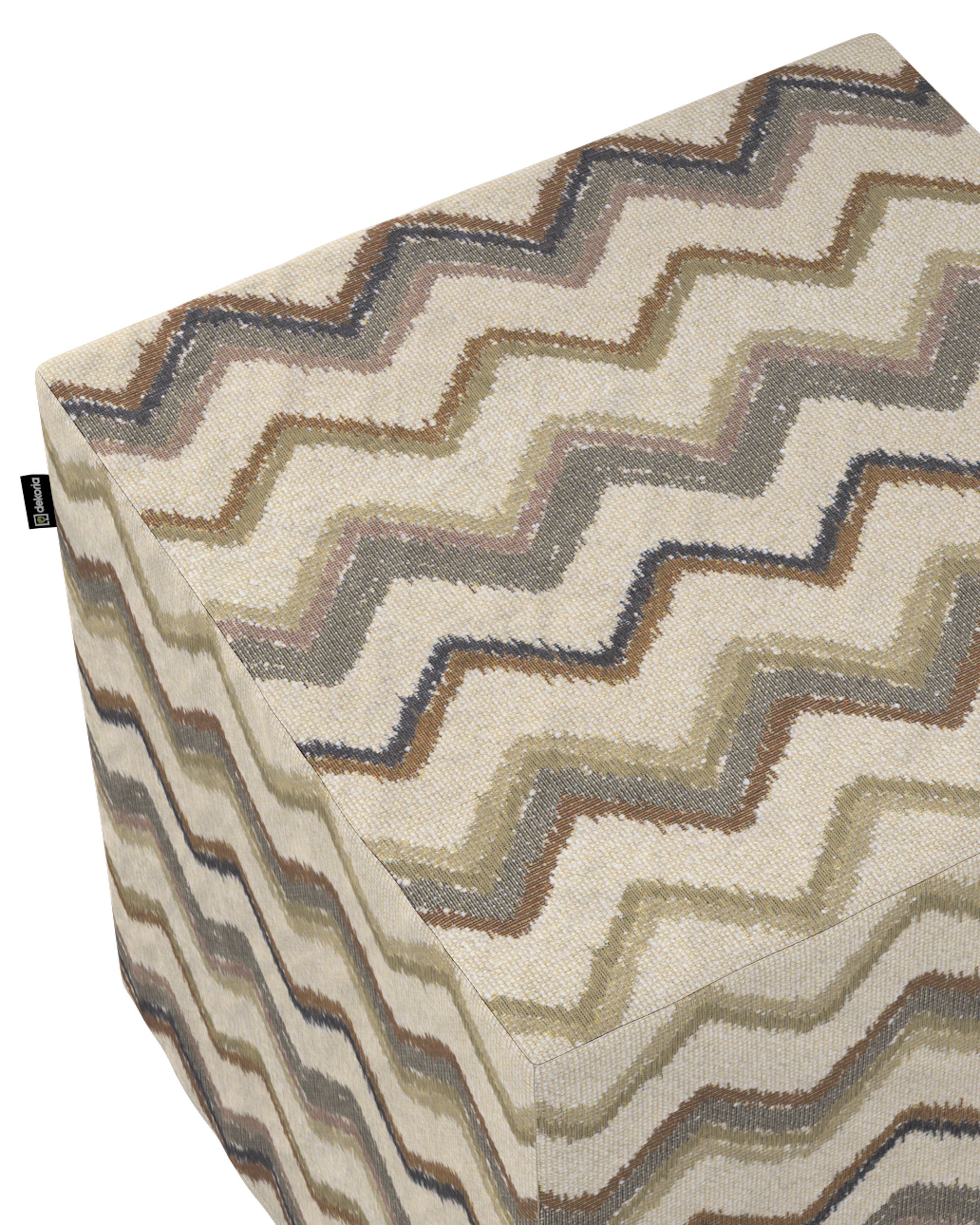 Hoes voor zitkubus kleur product beige stof met structuur, met patroon (hover)