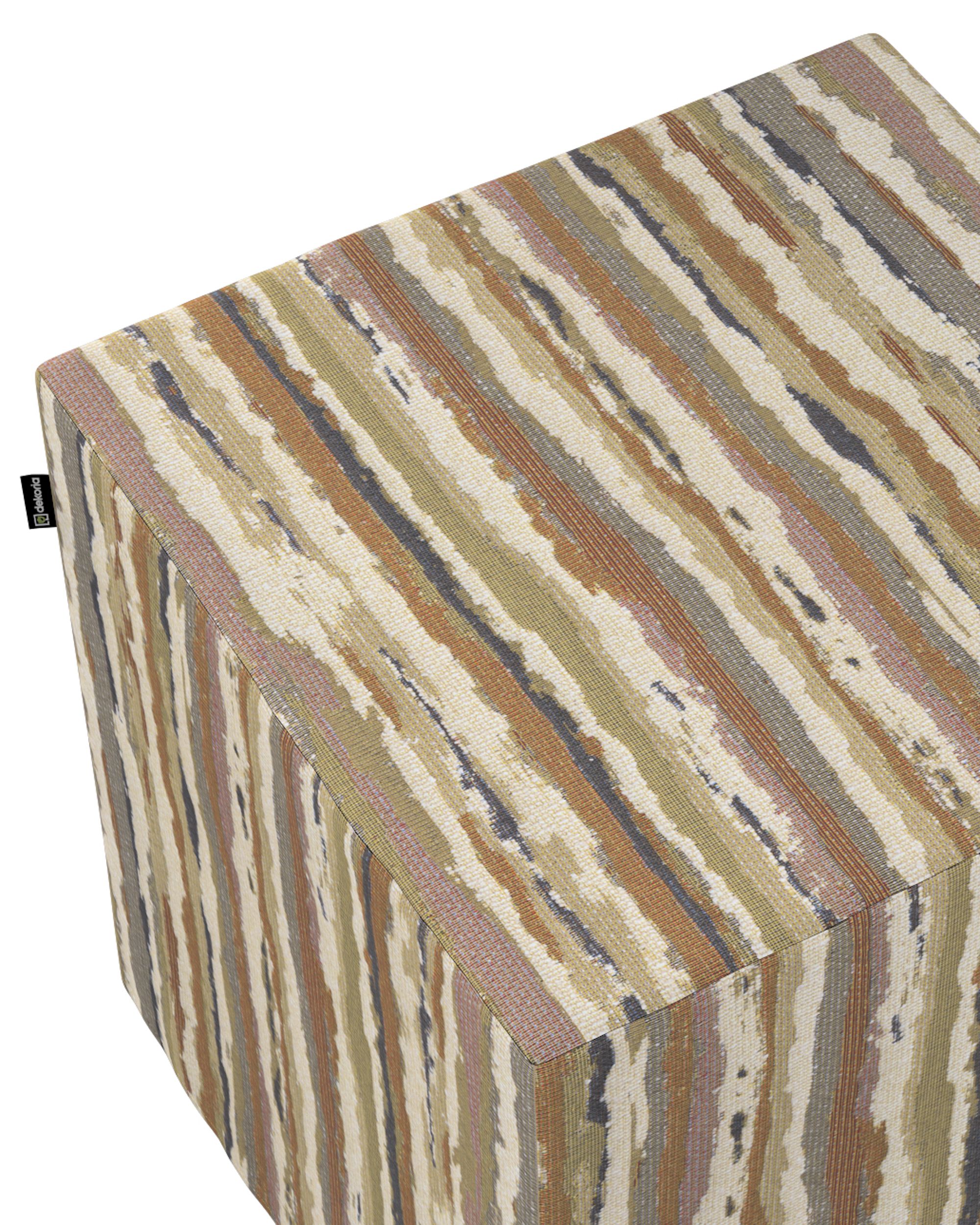 Hoes voor zitkubus kleur product beige stof met structuur, met patroon (hover)